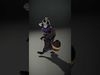 Rigged and Animated Adventurous Raccoon Character D Model Low-poly 3D model_2