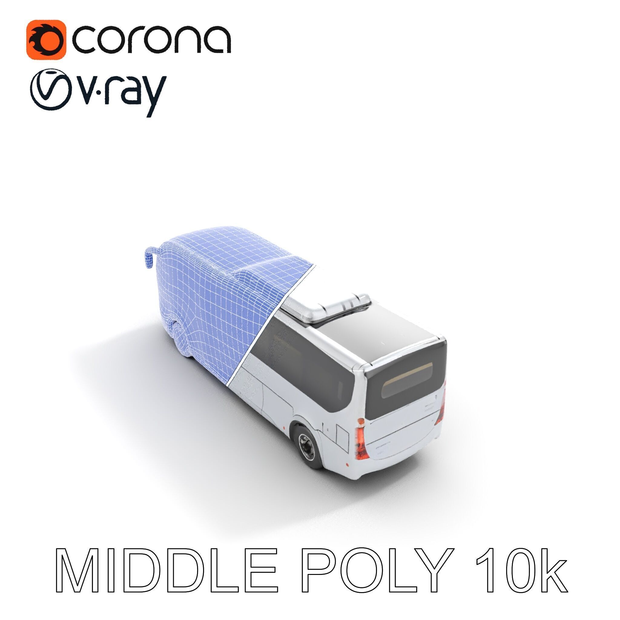 Modern Futuristic Bus Model Pack Low-poly 3D model_24