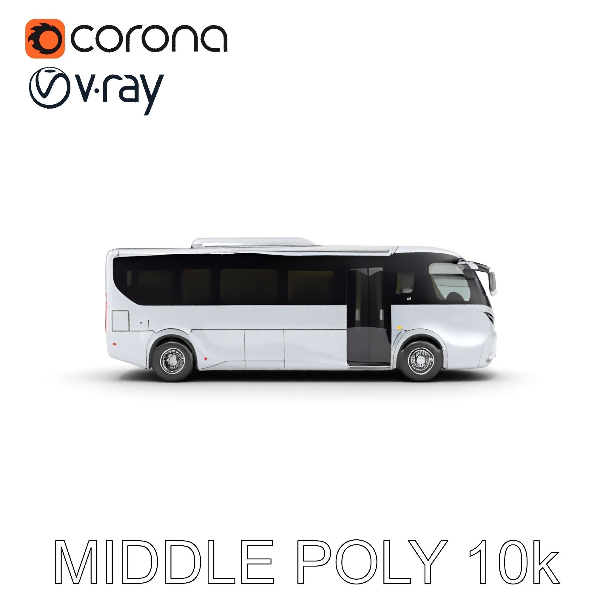 Modern Futuristic Bus Model Pack Low-poly 3D model_27