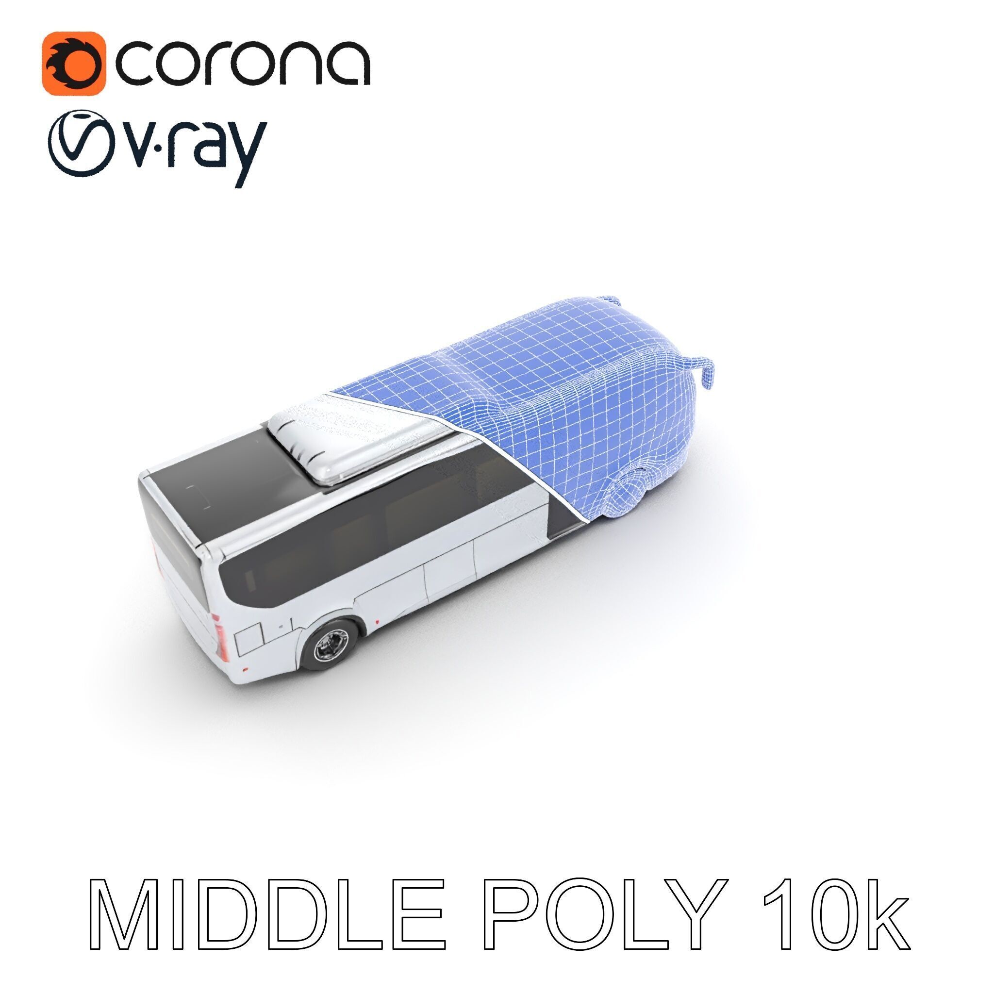 Modern Futuristic Bus Model Pack Low-poly 3D model_19