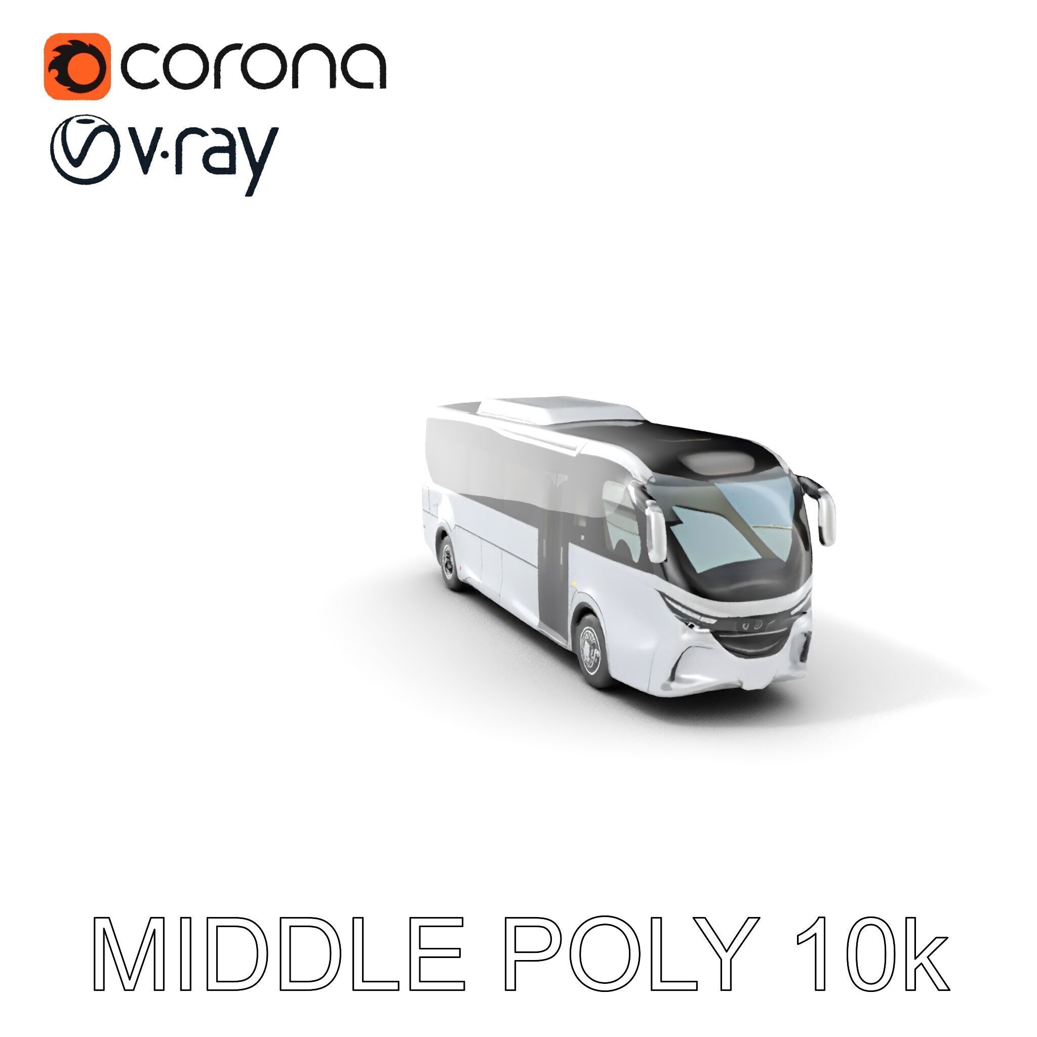 Modern Futuristic Bus Model Pack Low-poly 3D model_6