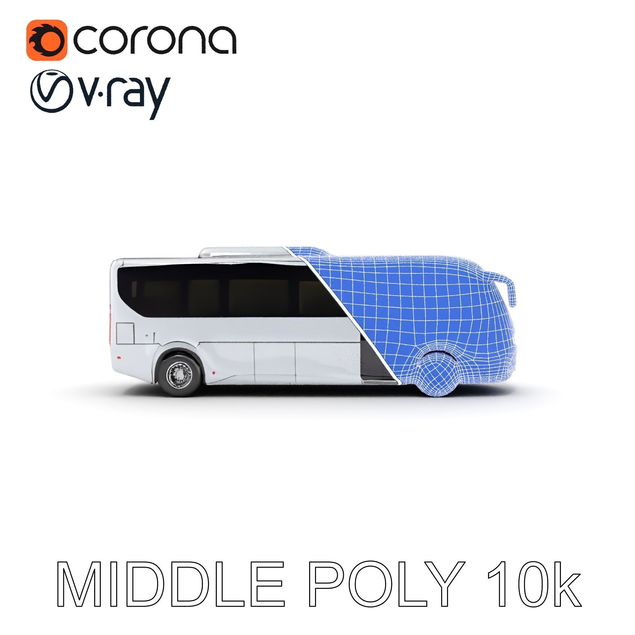 Modern Futuristic Bus Model Pack Low-poly 3D model_30