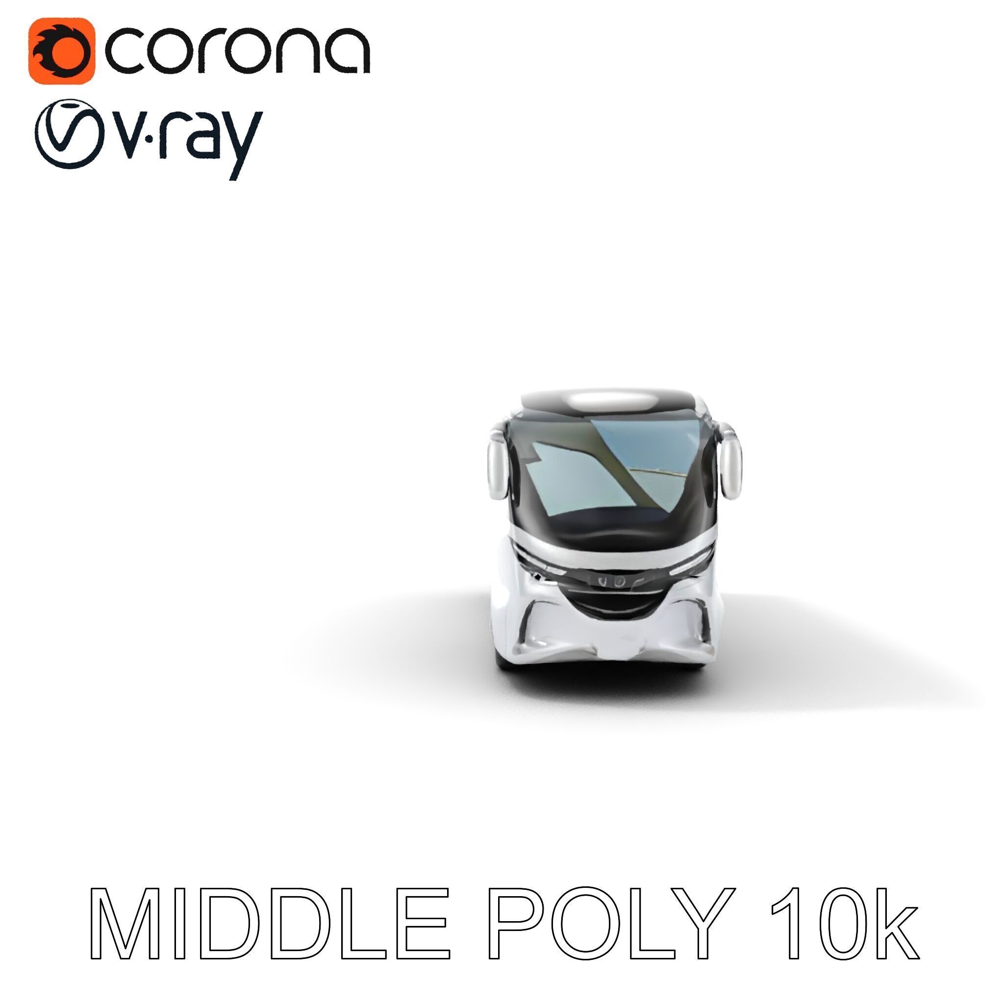 Modern Futuristic Bus Model Pack Low-poly 3D model_14