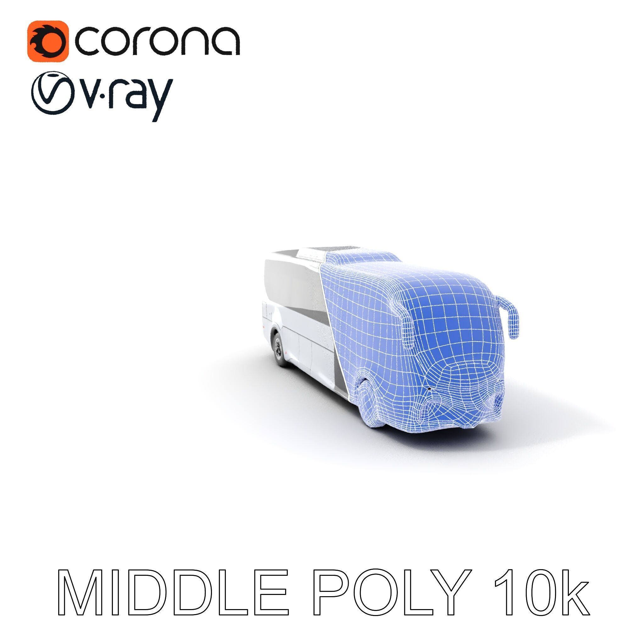 Modern Futuristic Bus Model Pack Low-poly 3D model_16