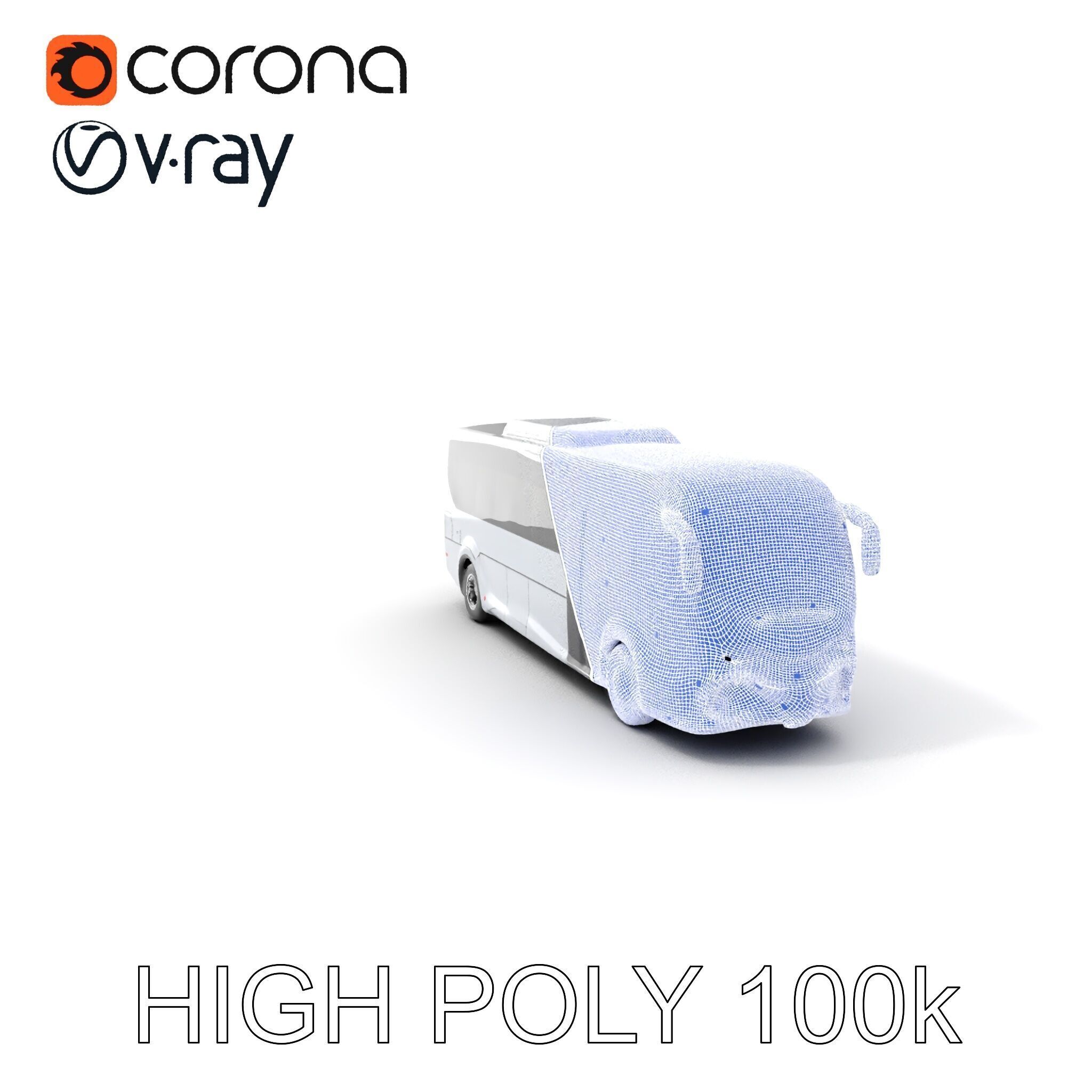 Modern Futuristic Bus Model Pack Low-poly 3D model_4