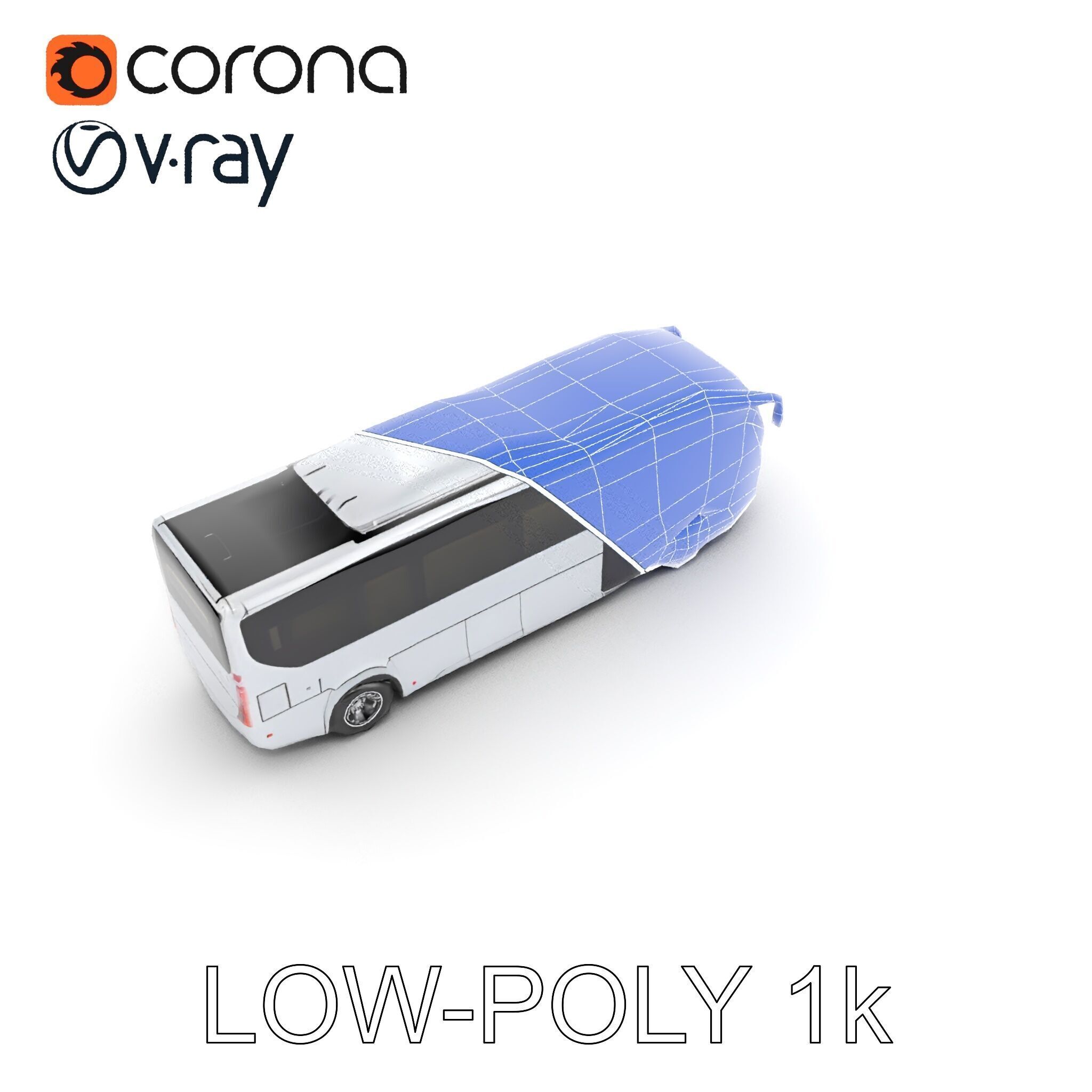 Modern Futuristic Bus Model Pack Low-poly 3D model_31