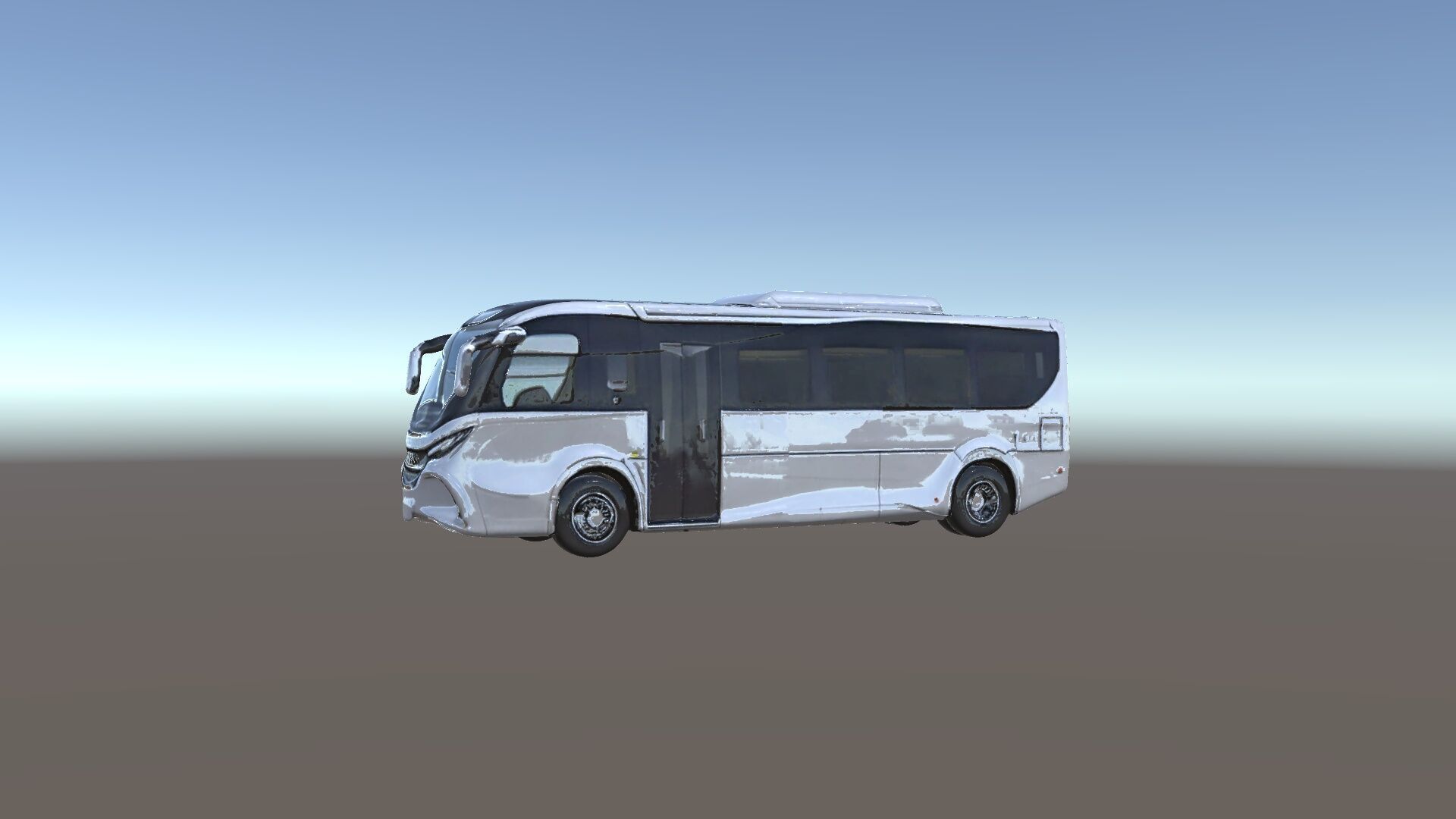 Modern Futuristic Bus Model Pack Low-poly 3D model_5