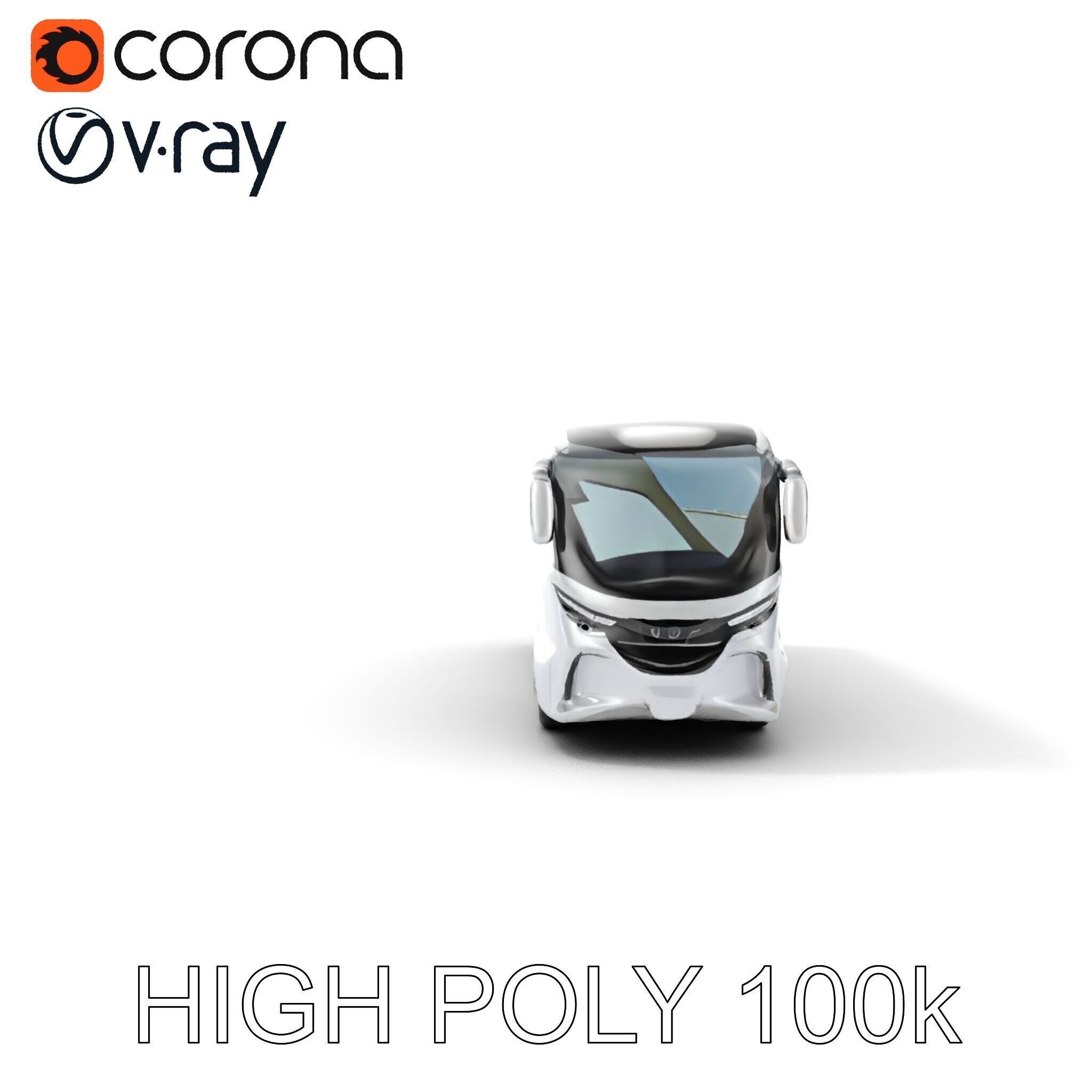 Modern Futuristic Bus Model Pack Low-poly 3D model_21