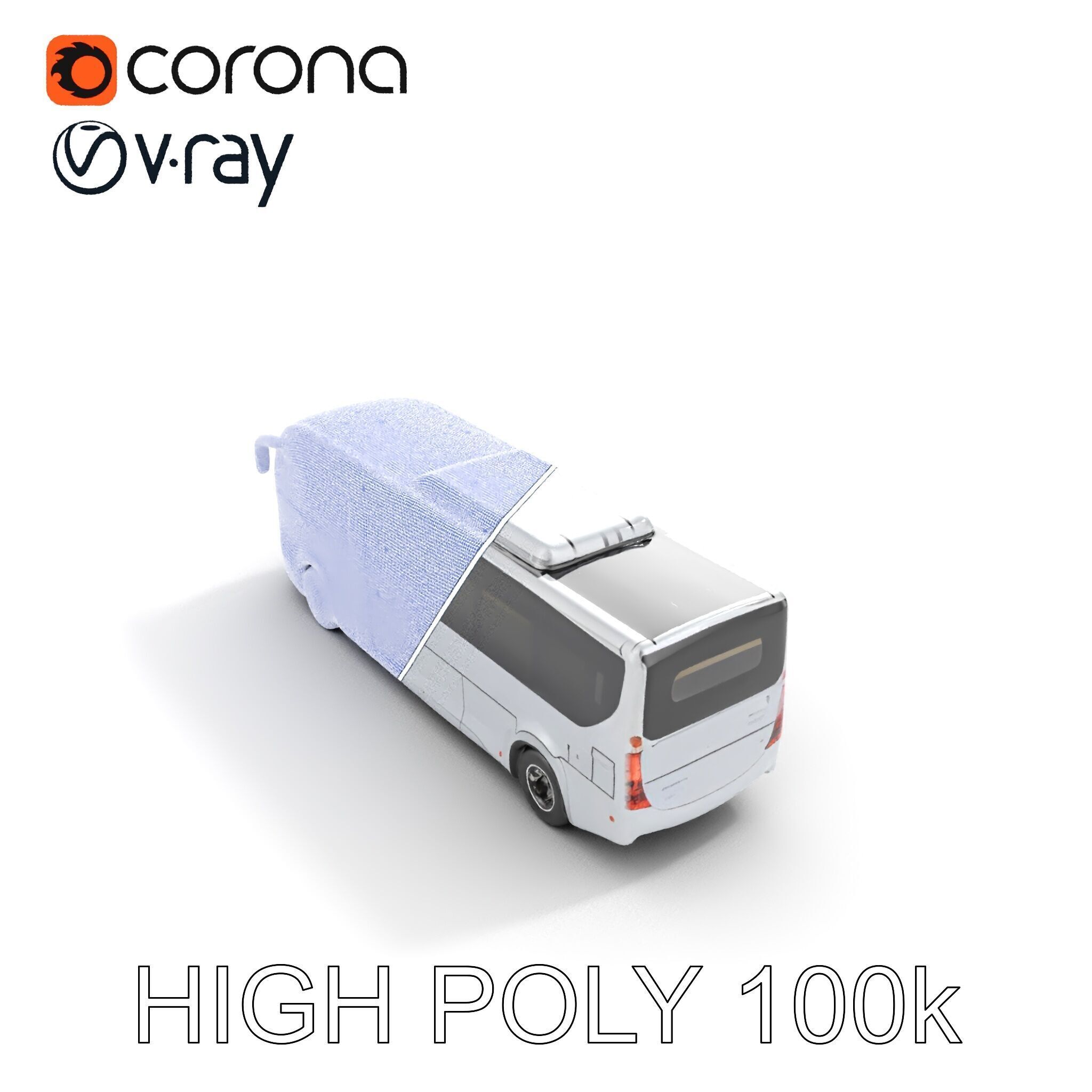 Modern Futuristic Bus Model Pack Low-poly 3D model_18