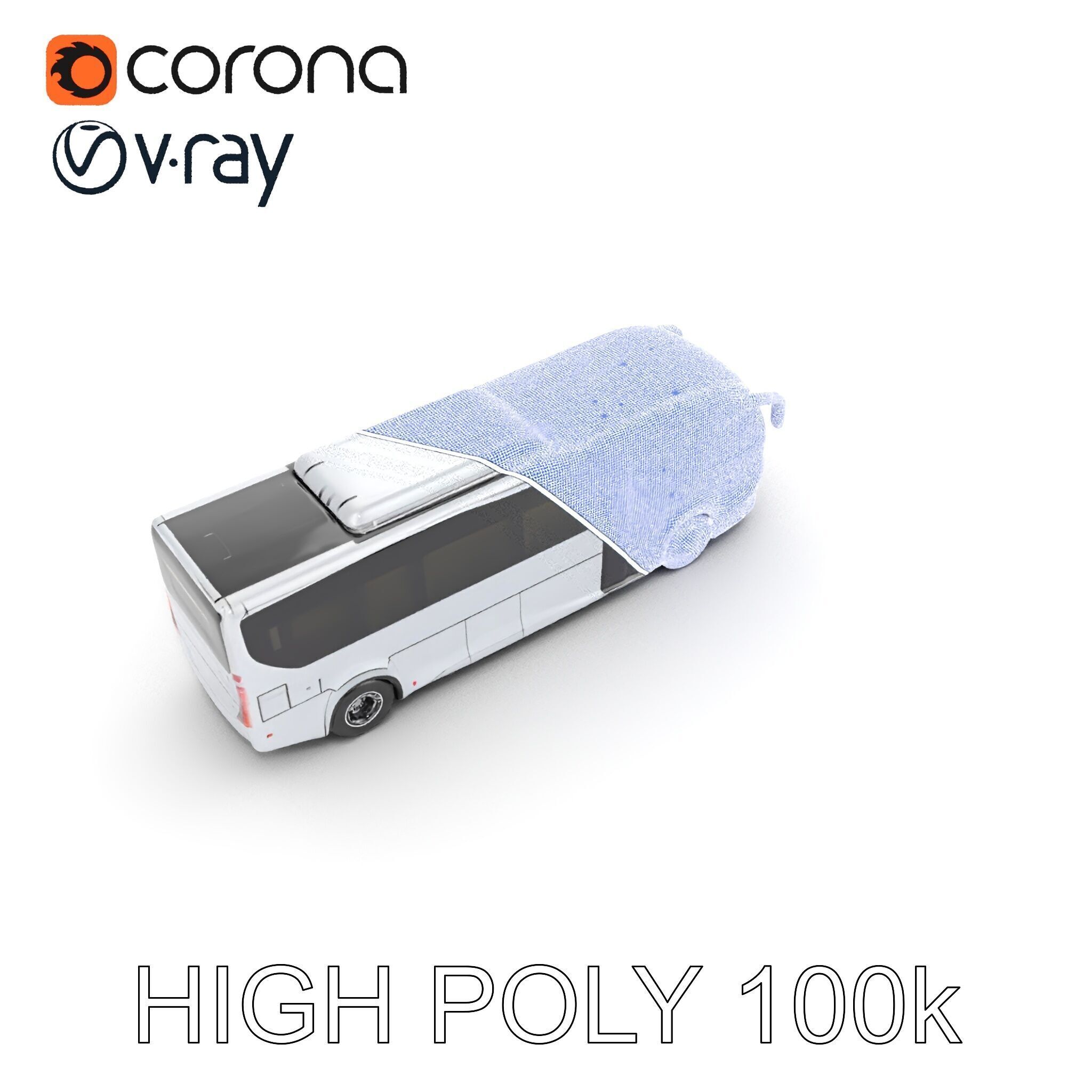 Modern Futuristic Bus Model Pack Low-poly 3D model_29