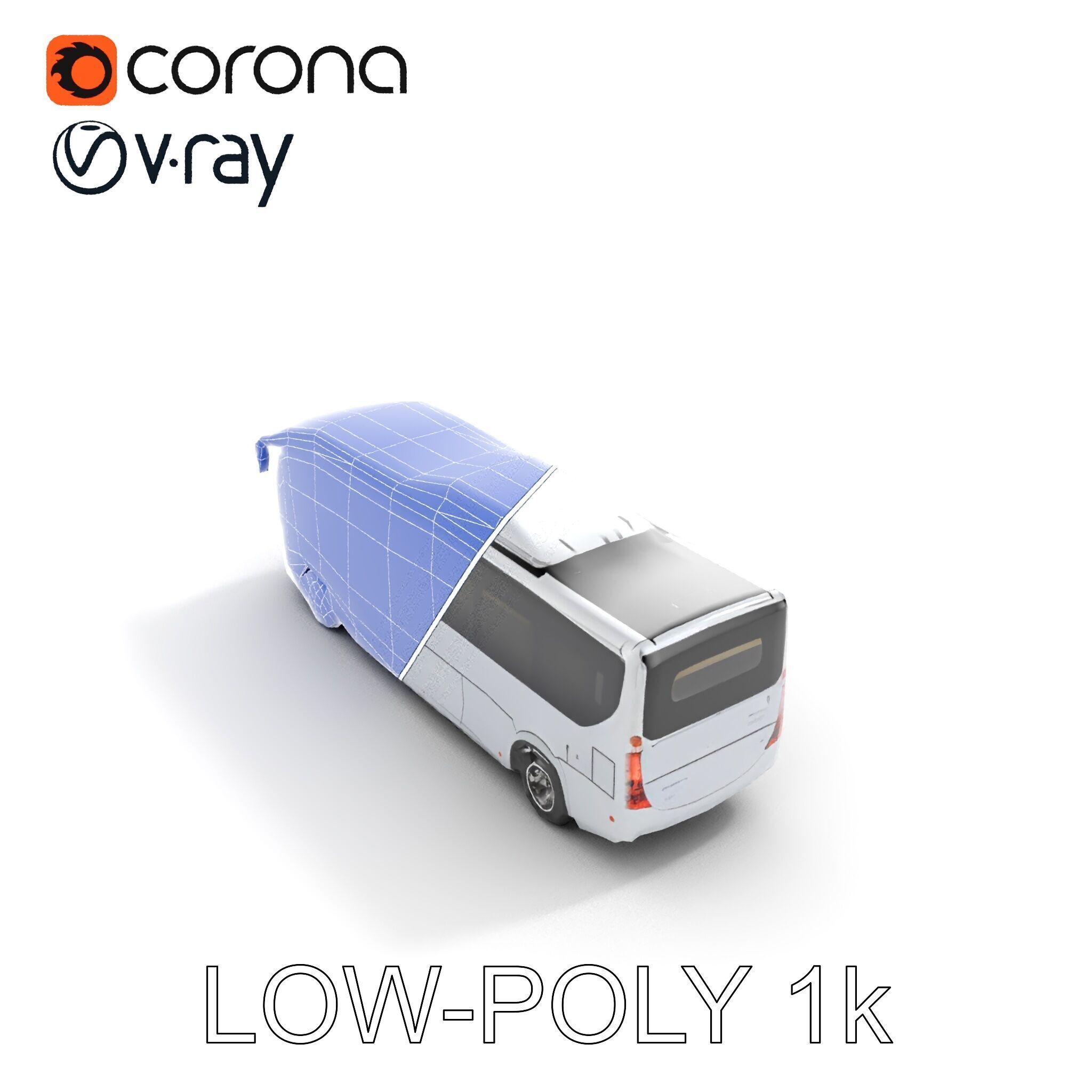 Modern Futuristic Bus Model Pack Low-poly 3D model_17