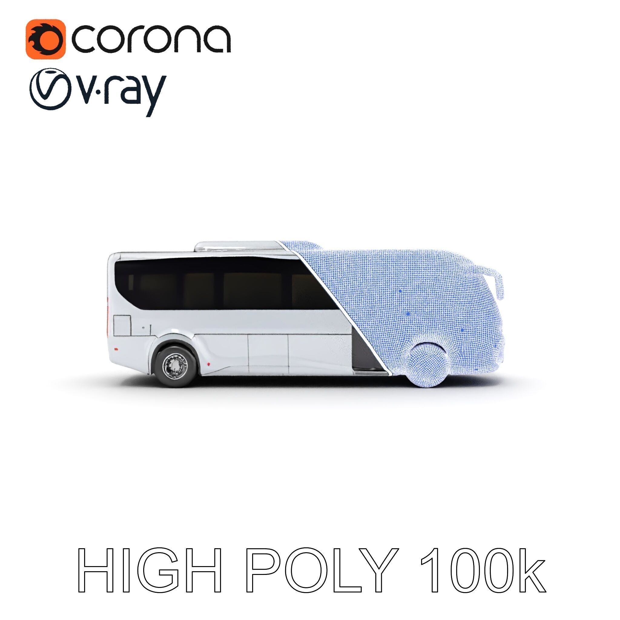 Modern Futuristic Bus Model Pack Low-poly 3D model_26