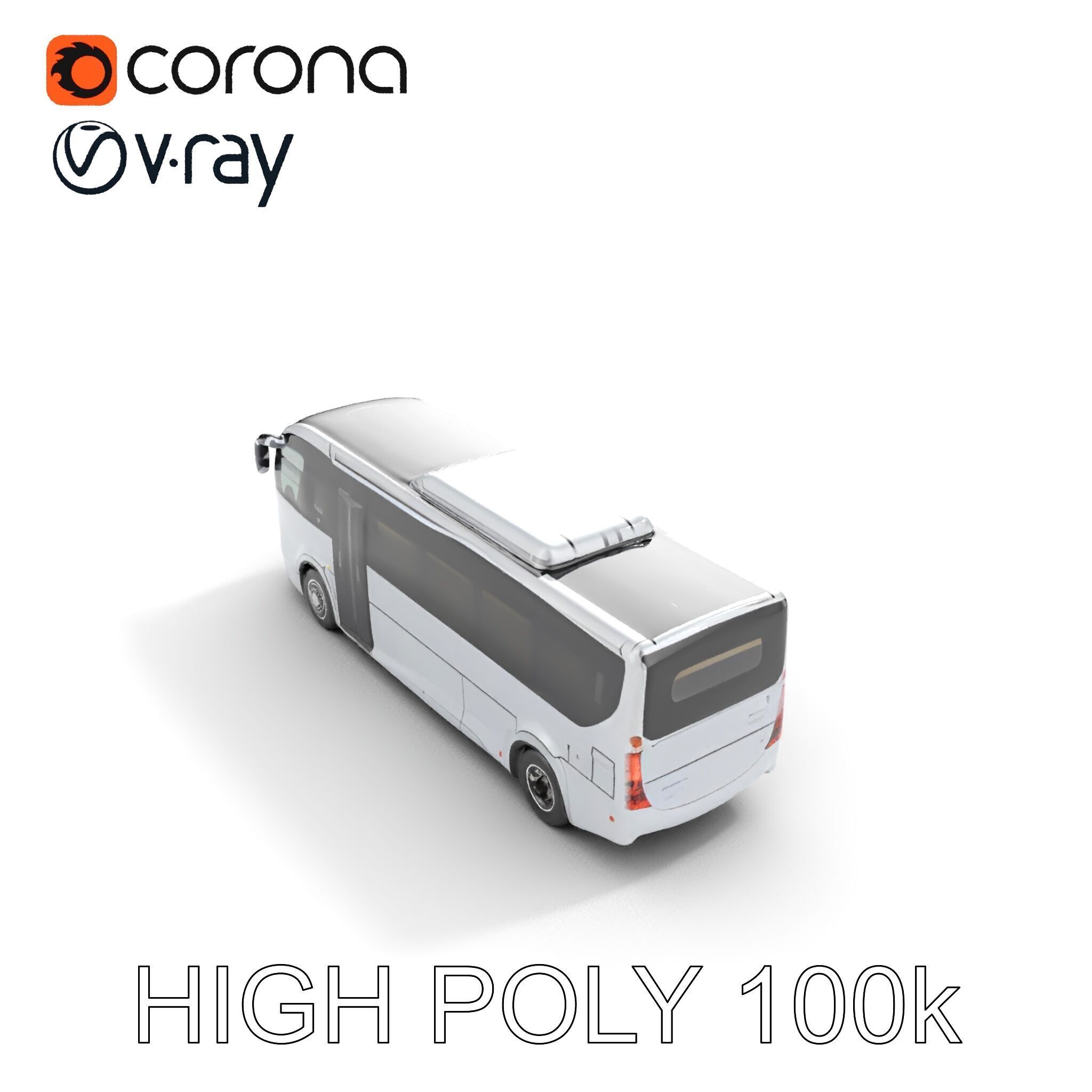 Modern Futuristic Bus Model Pack Low-poly 3D model_13