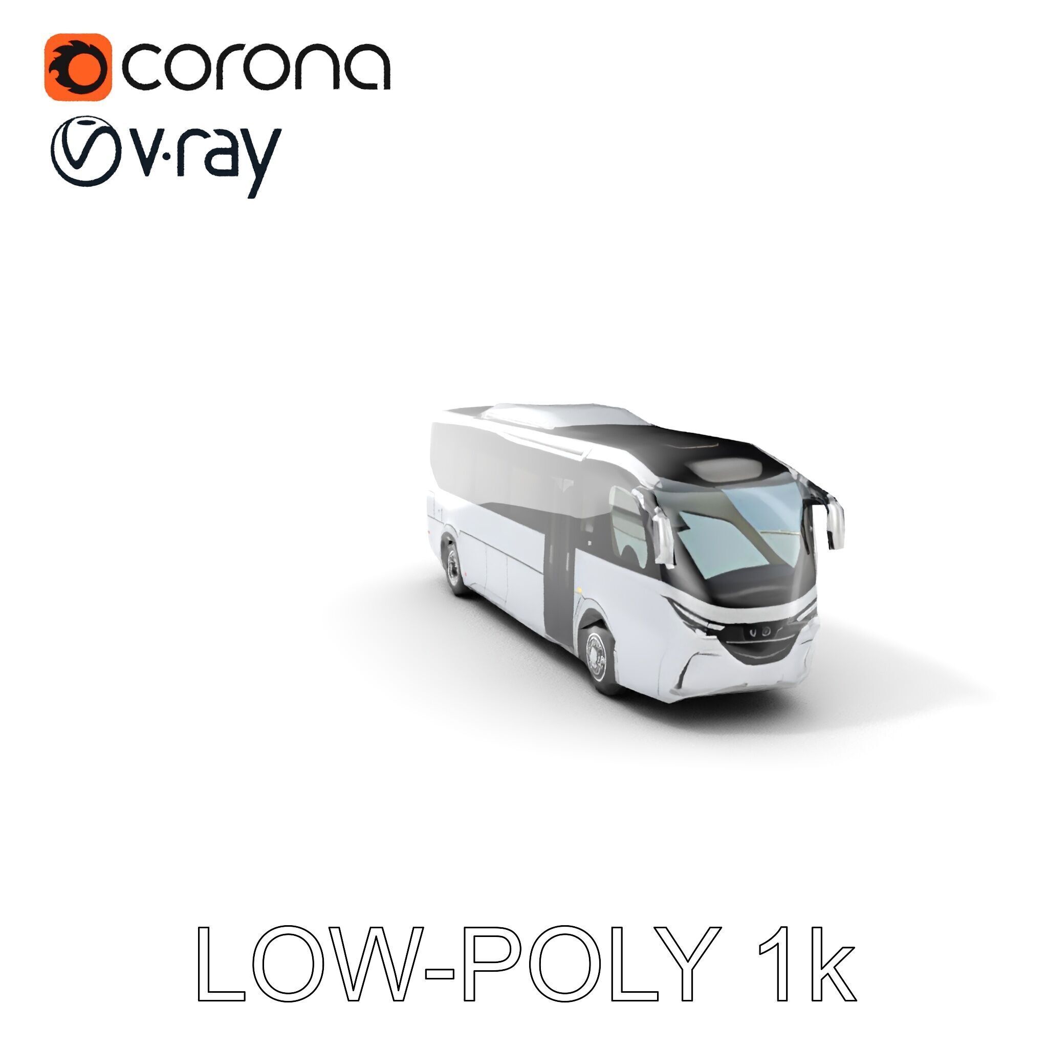 Modern Futuristic Bus Model Pack Low-poly 3D model_20