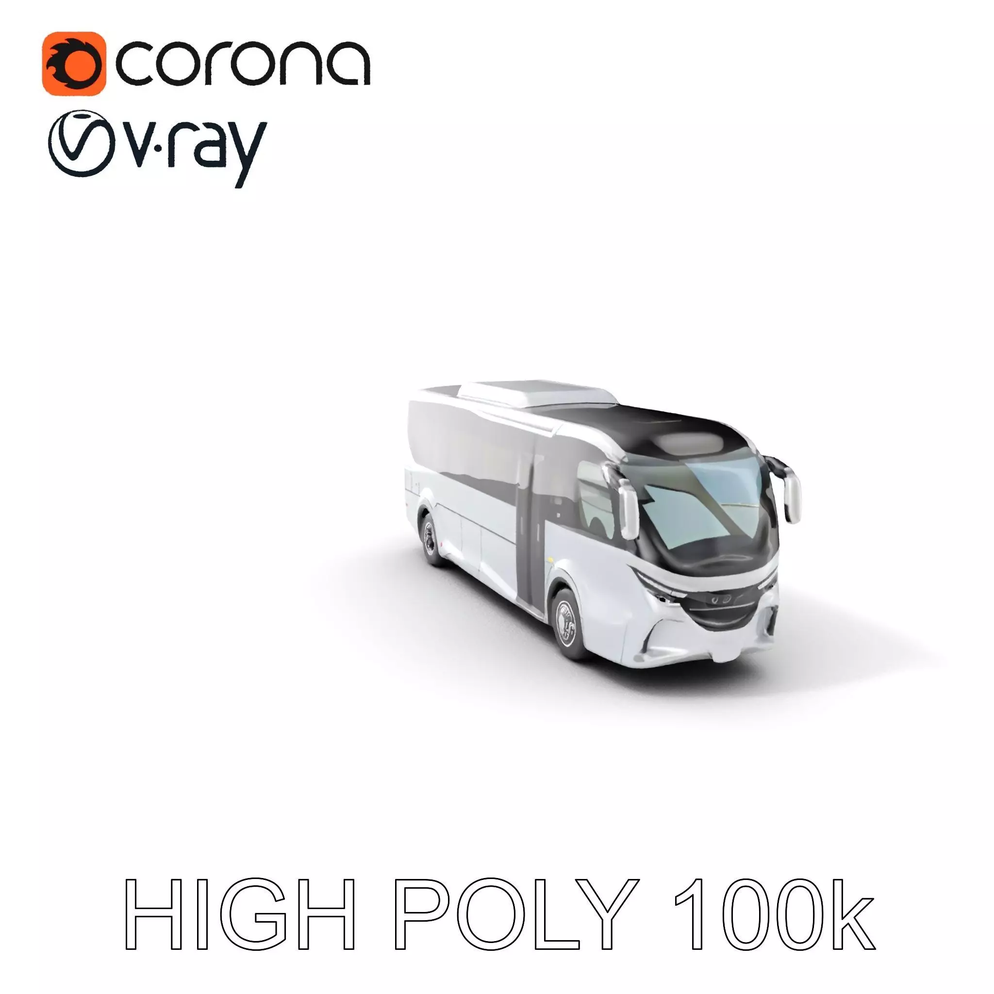 Modern Futuristic Bus Model Pack Low-poly 3D model_0