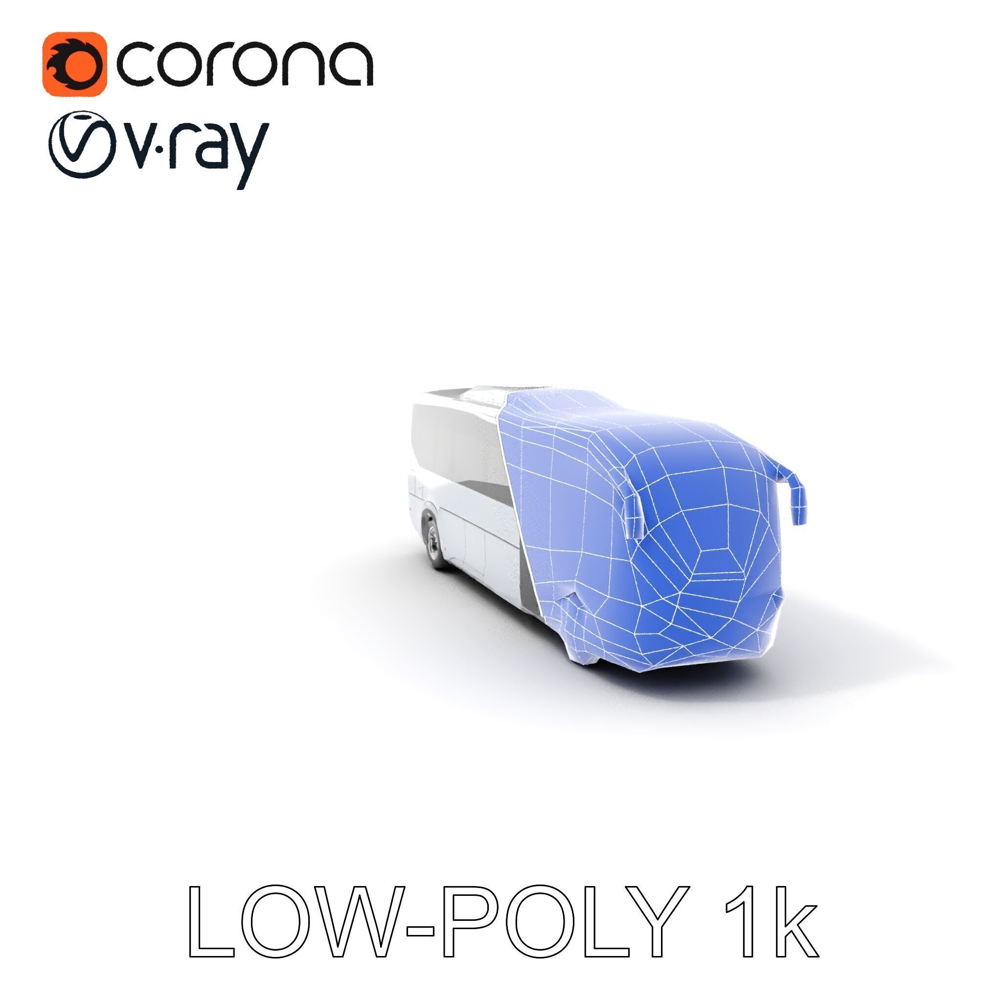 Modern Futuristic Bus Model Pack Low-poly 3D model_12