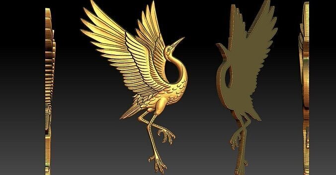 2 Crane Bird CNC Relief Model 3D print model