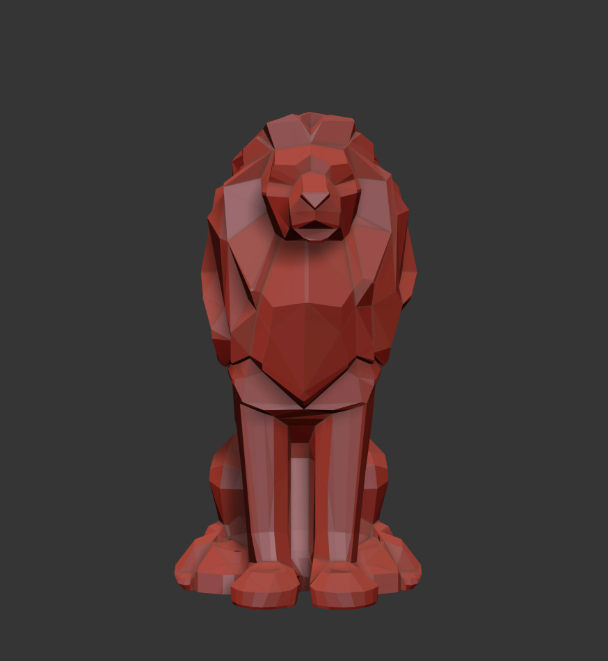 Low Poly Lion FREE Free 3D print model_2