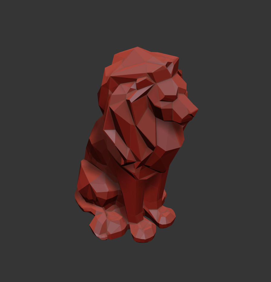 Low Poly Lion FREE Free 3D print model_3