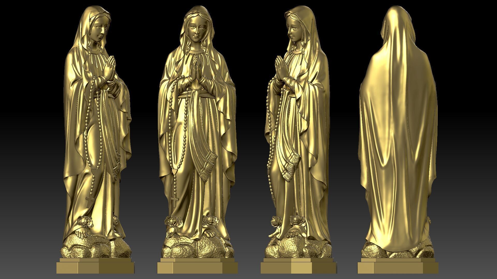 Our Lady of Lourdes 3D print model_9