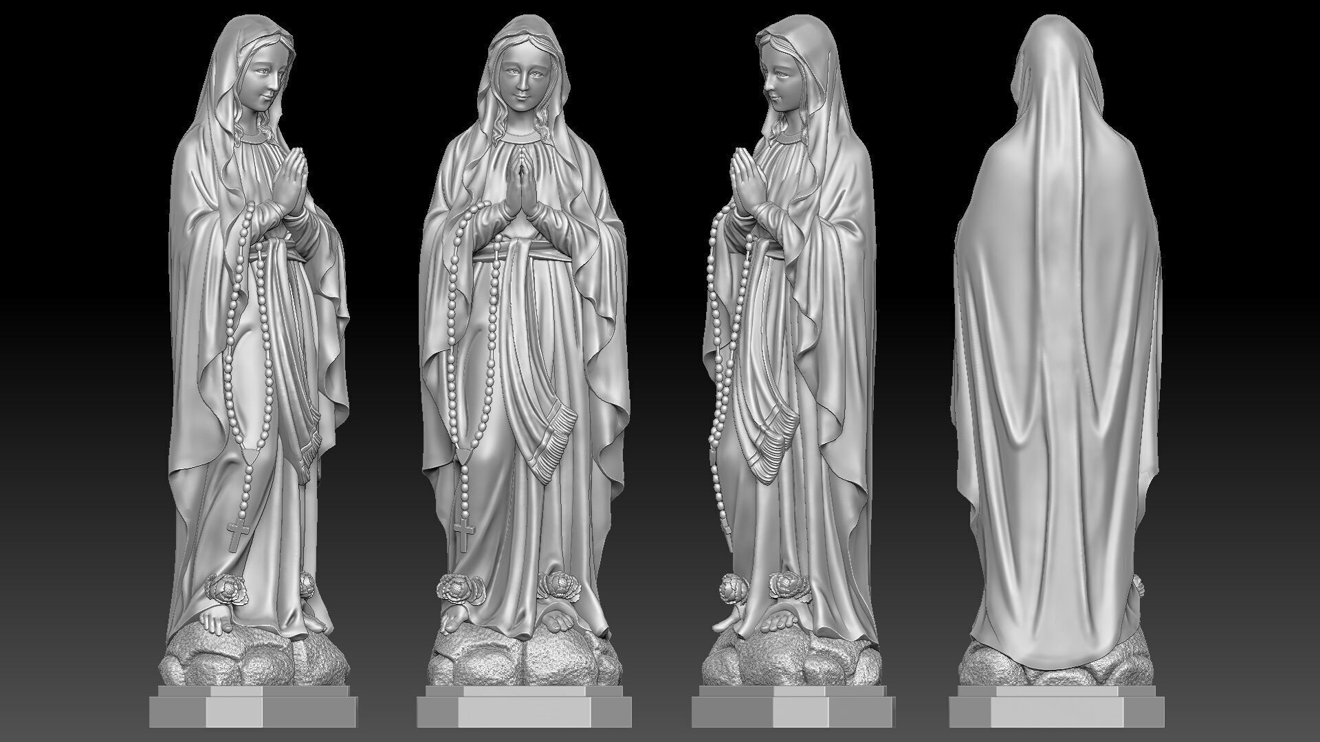 Our Lady of Lourdes 3D print model_4