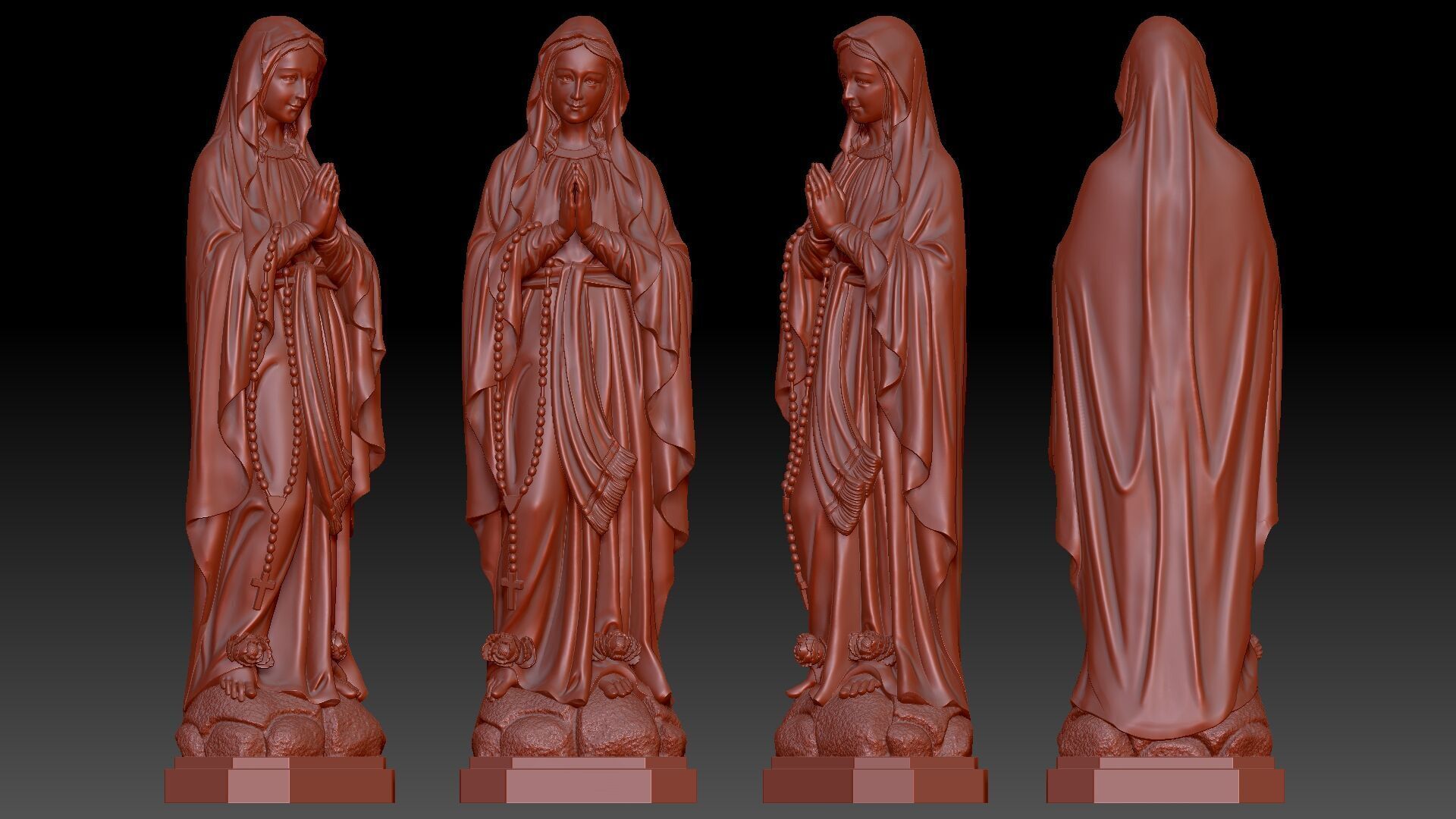 Our Lady of Lourdes 3D print model_5