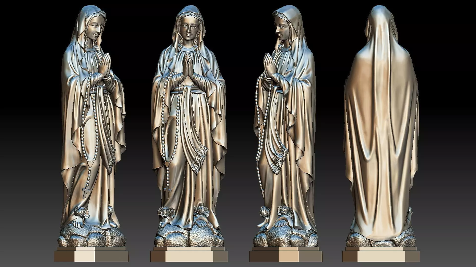 Our Lady of Lourdes 3D print model_0
