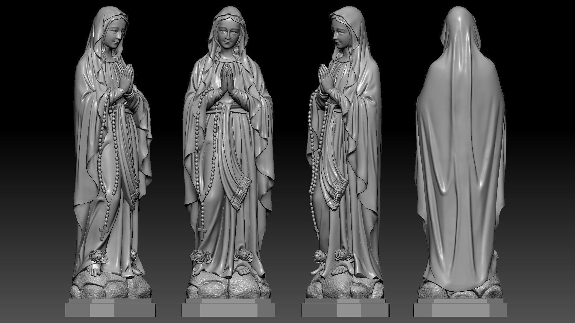 Our Lady of Lourdes 3D print model_1