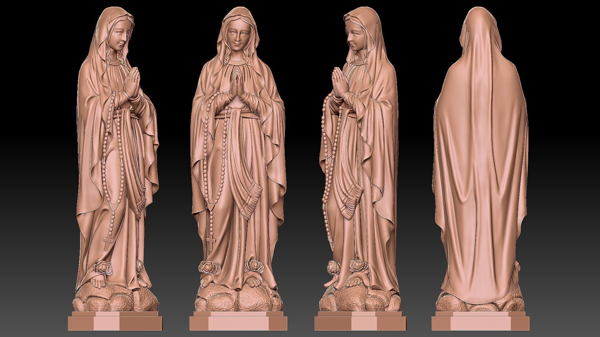 Our Lady of Lourdes 3D print model_6