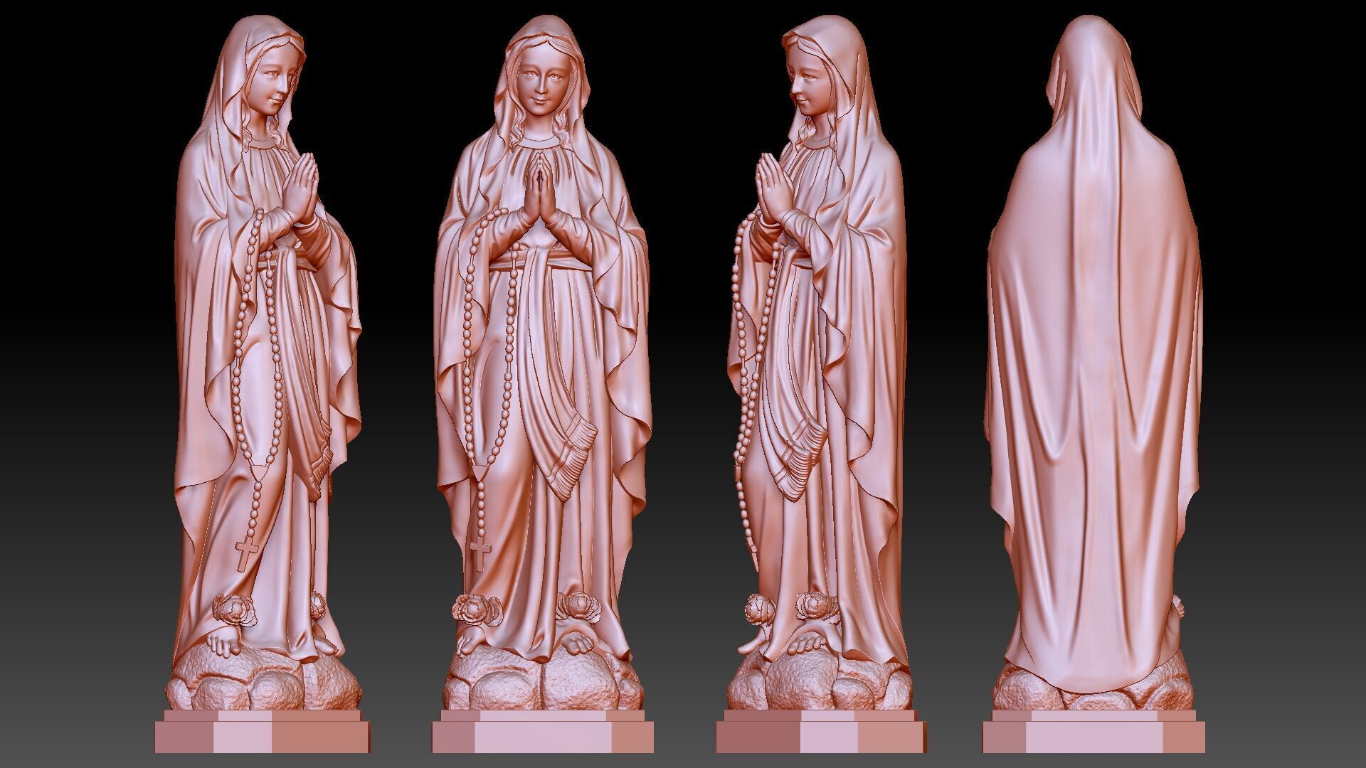 Our Lady of Lourdes 3D print model_7