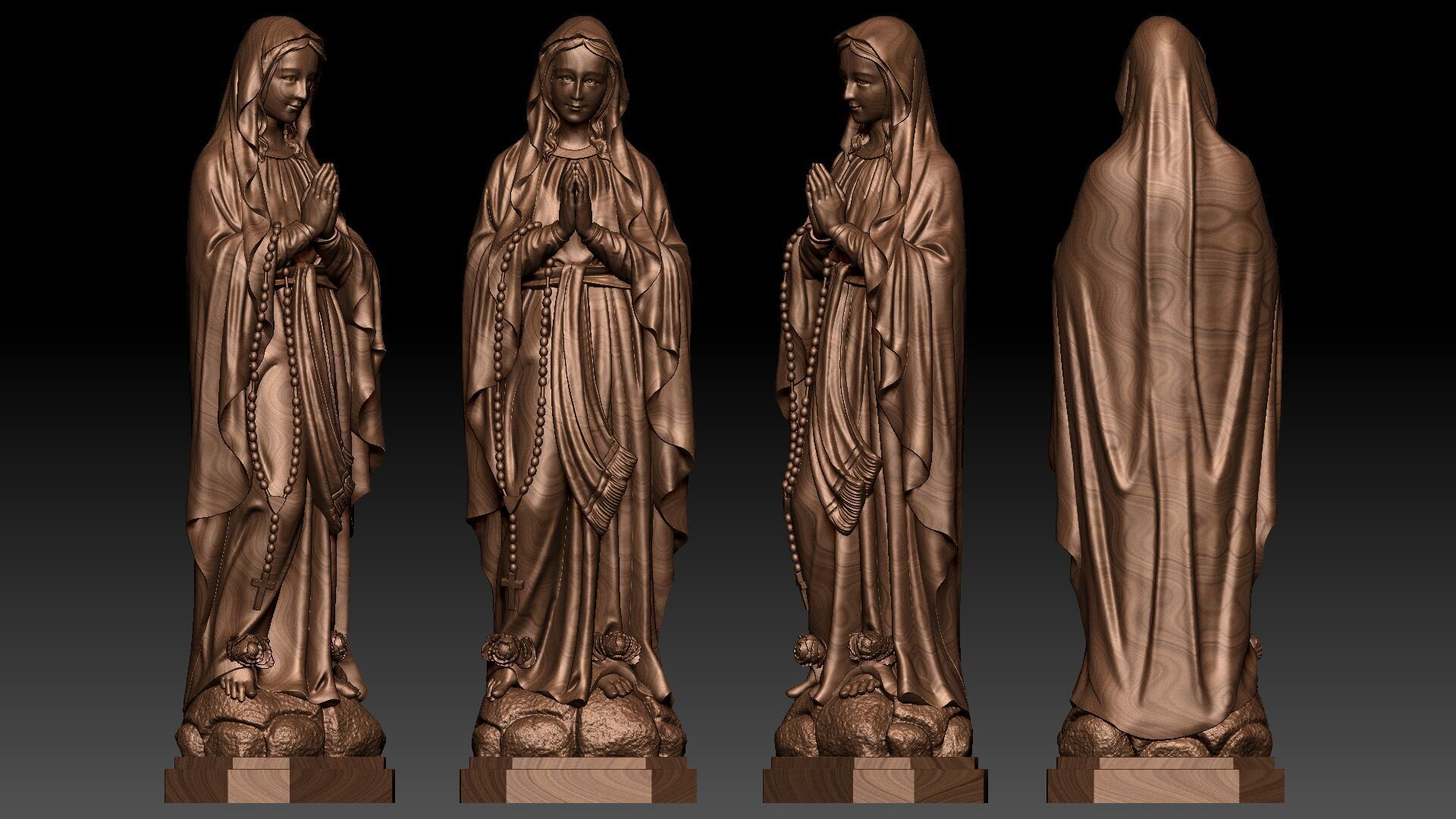 Our Lady of Lourdes 3D print model_11