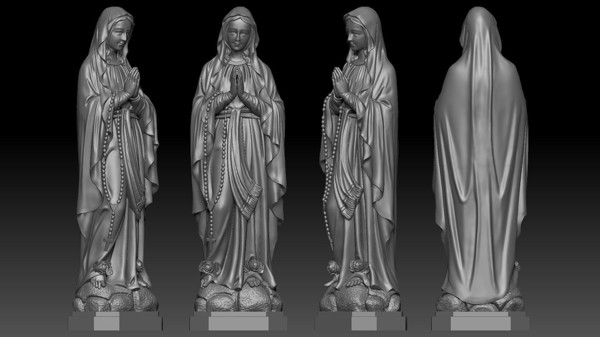 Our Lady of Lourdes 3D print model_2
