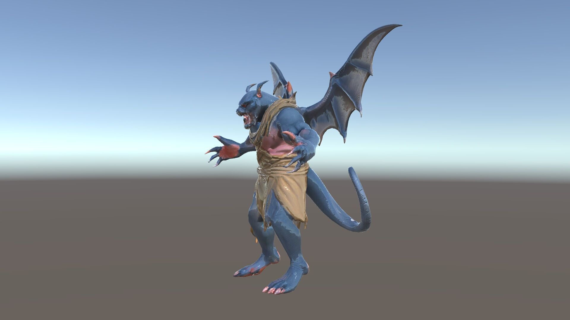 Demonic Winged Creature Rigged and Animated Low-poly 3D model_38