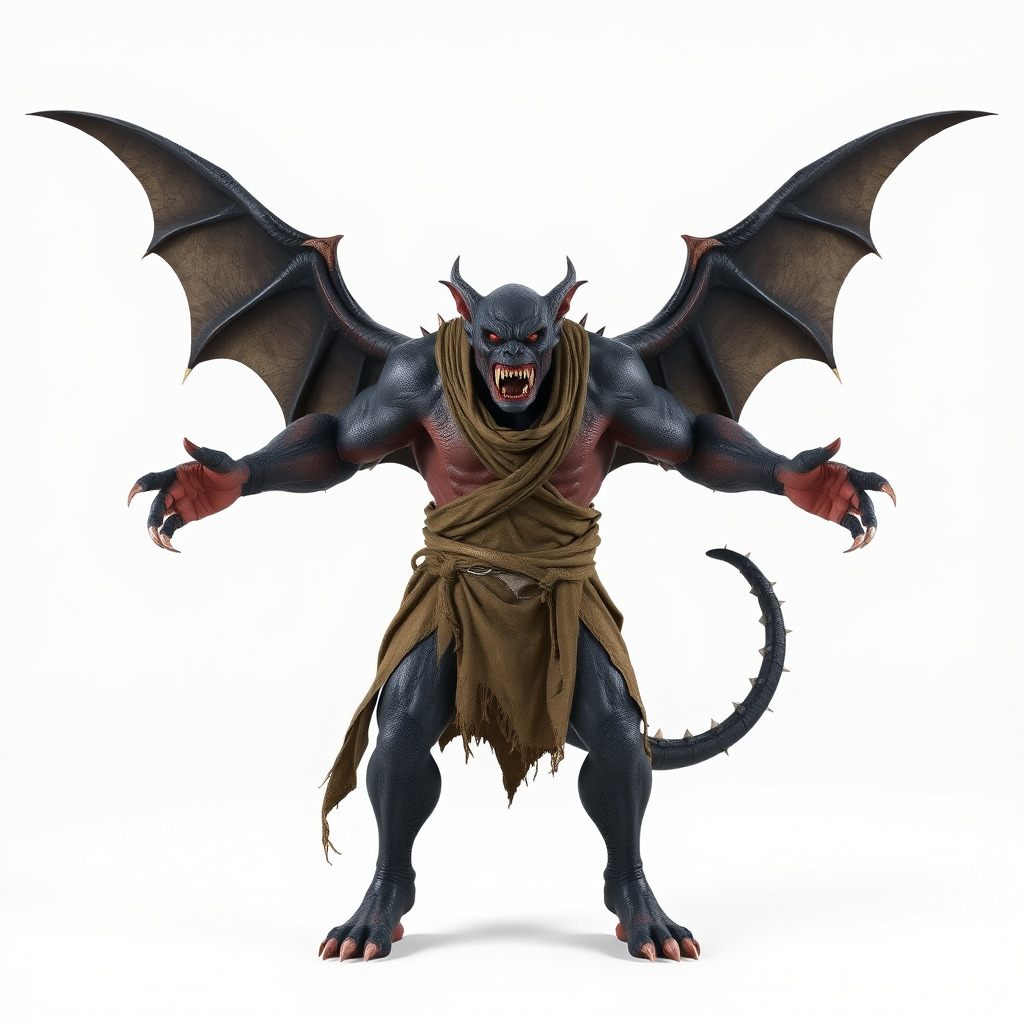 Demonic Winged Creature Rigged and Animated Low-poly 3D model_3