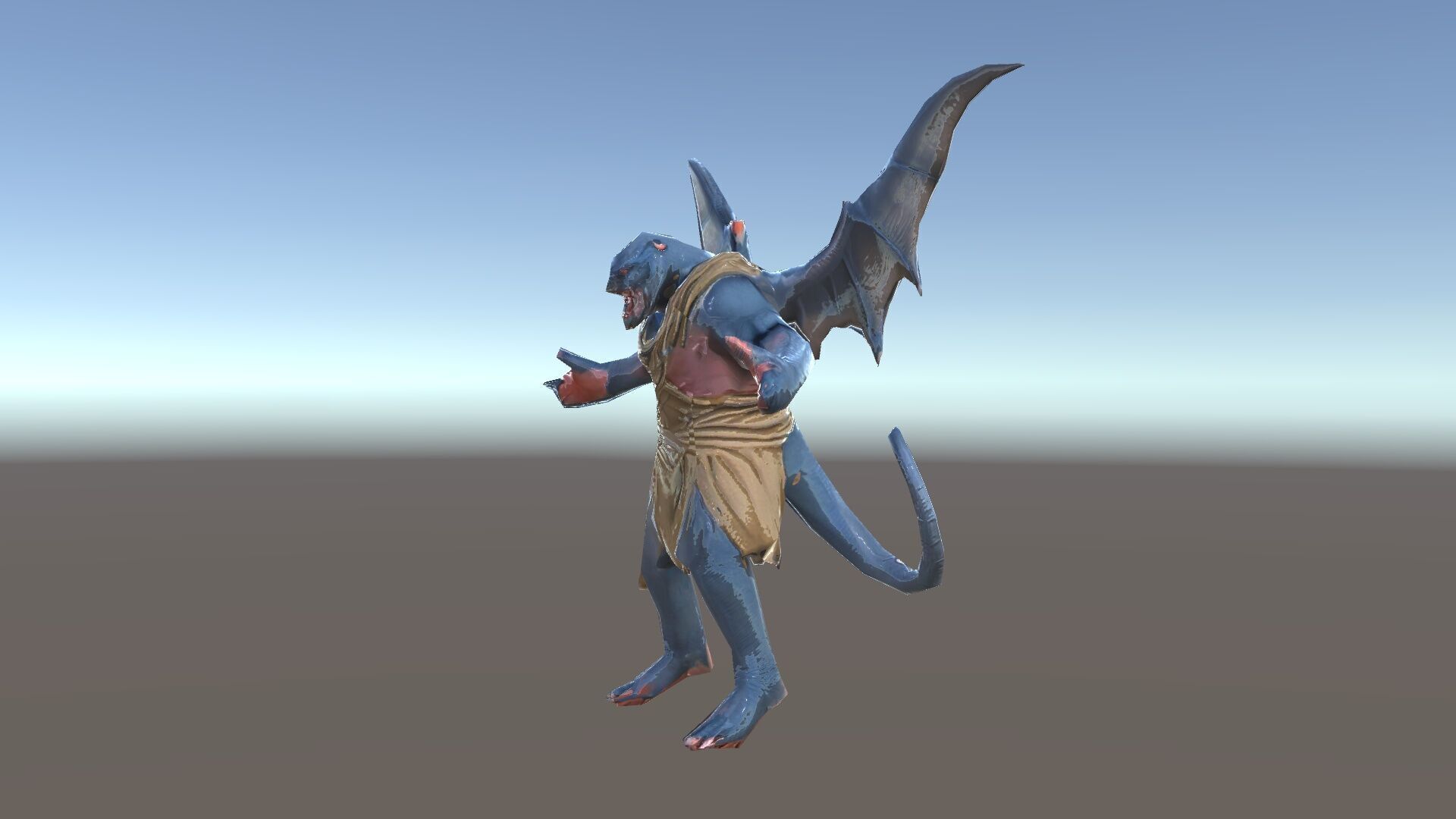 Demonic Winged Creature Rigged and Animated Low-poly 3D model_36