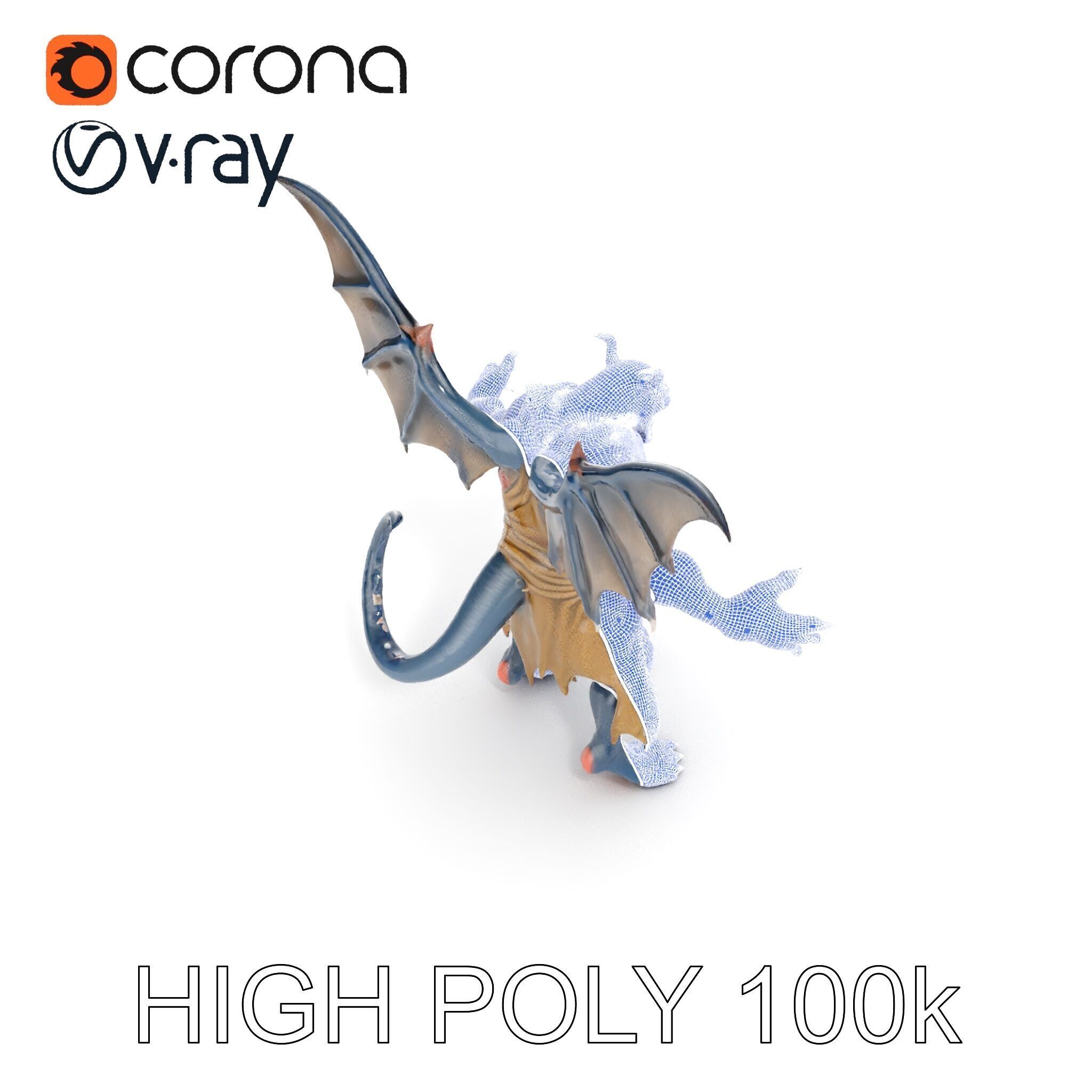 Demonic Winged Creature Rigged and Animated Low-poly 3D model_34