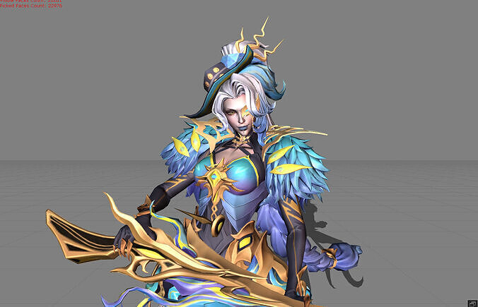 Lesley Duchess of Tides Low-poly 3D model