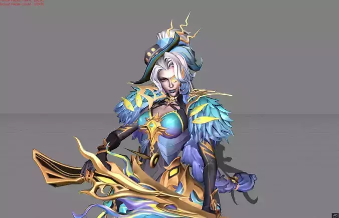 Lesley Duchess of Tides Low-poly 3D model