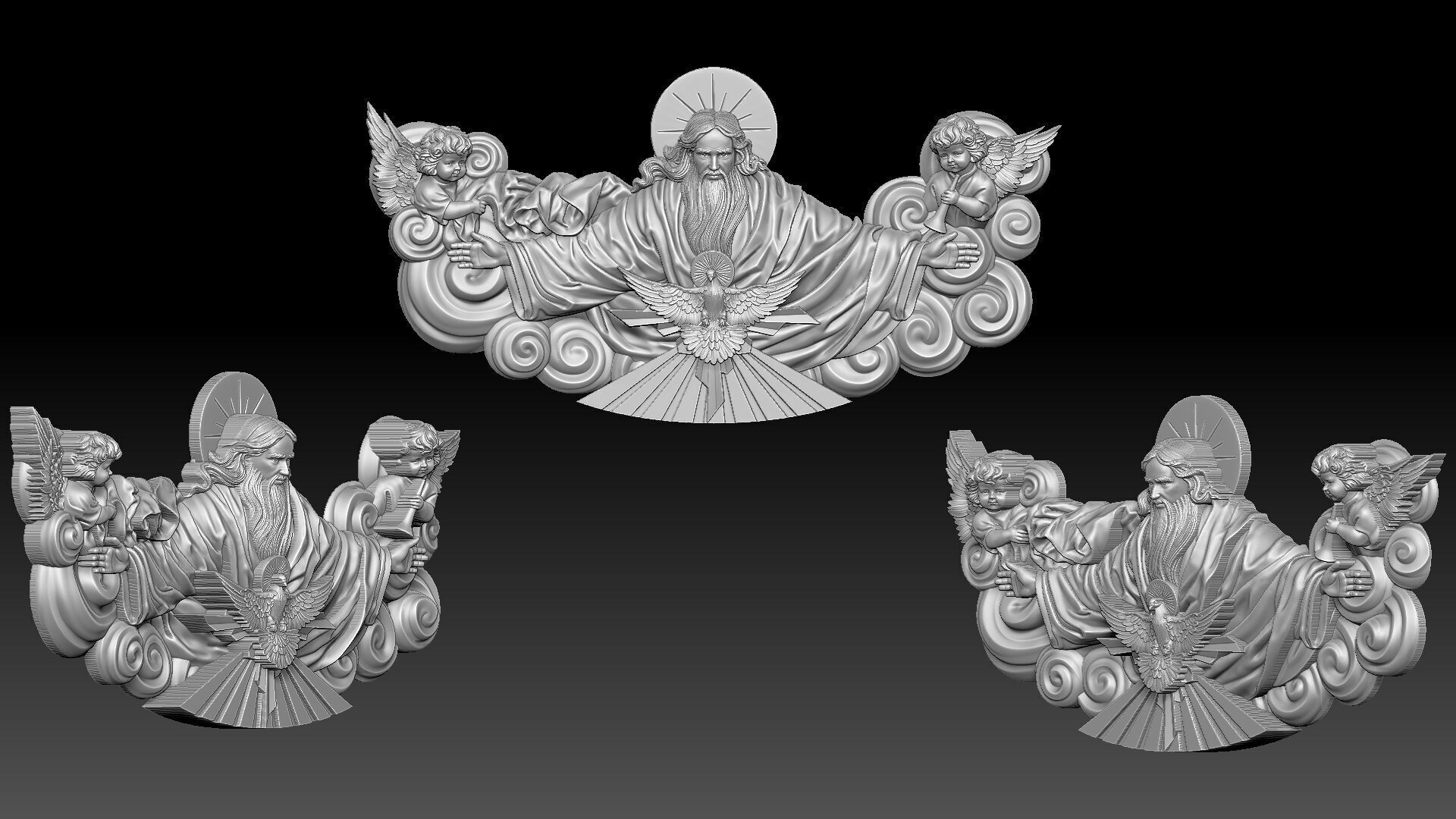 Trinity relief 3D print model_4