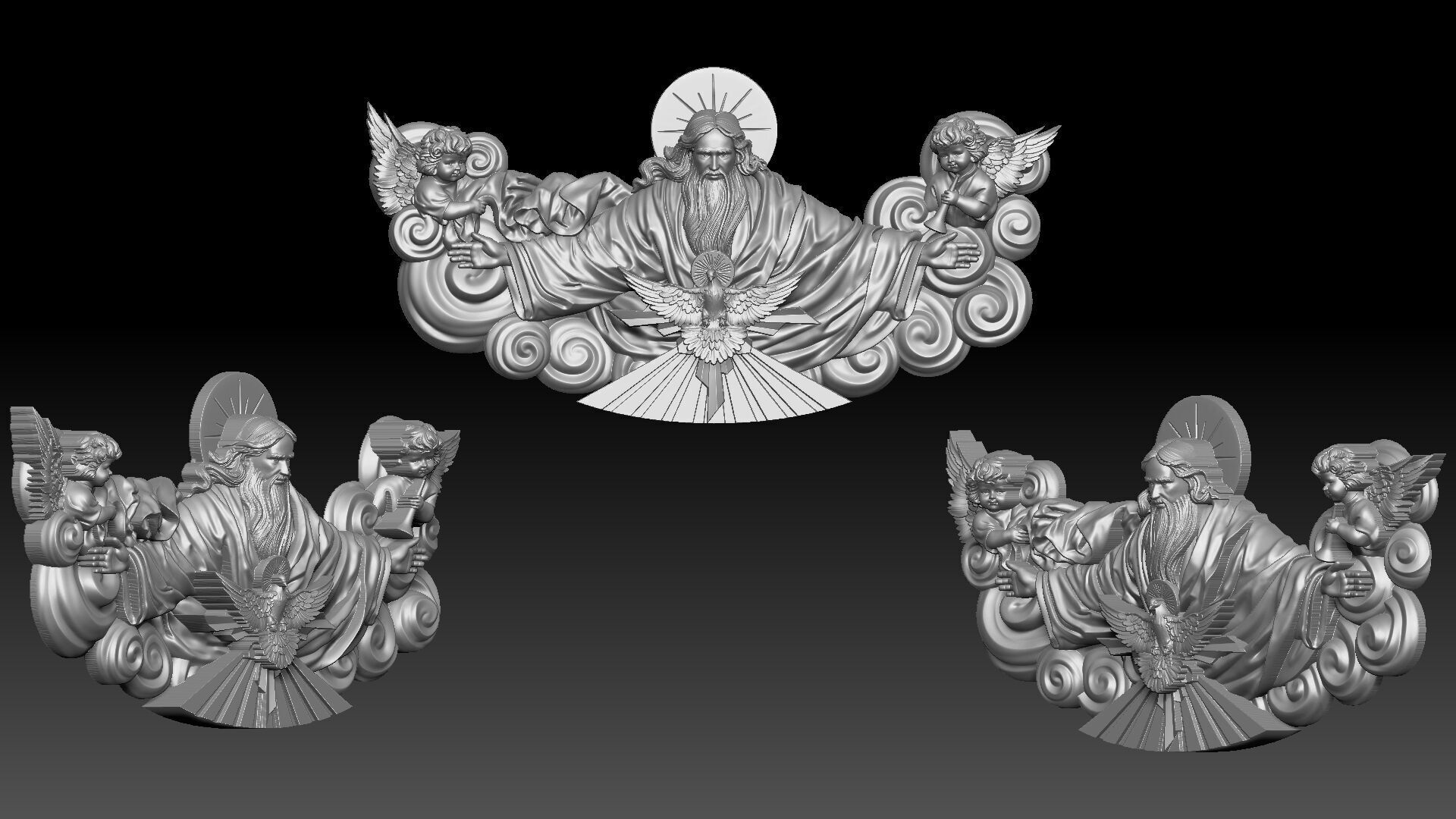 Trinity relief 3D print model_8