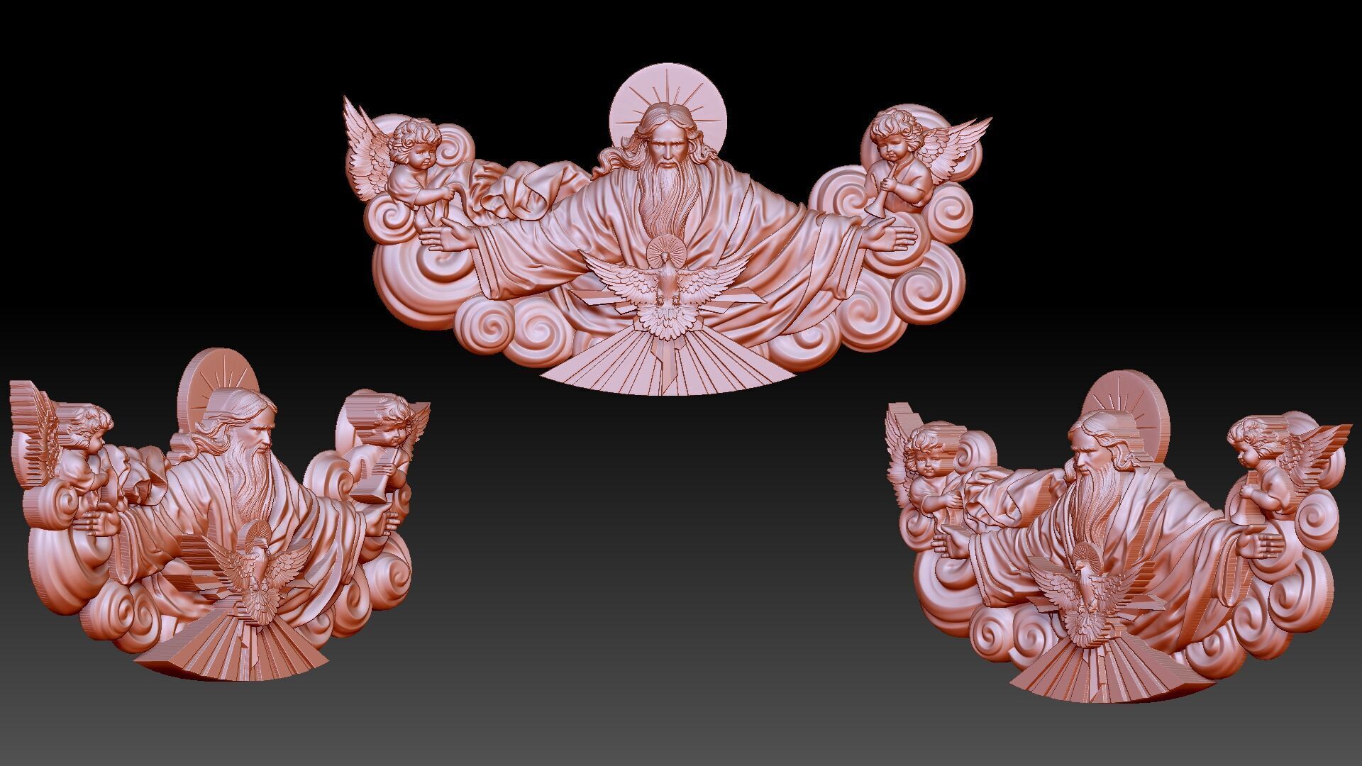 Trinity relief 3D print model_7