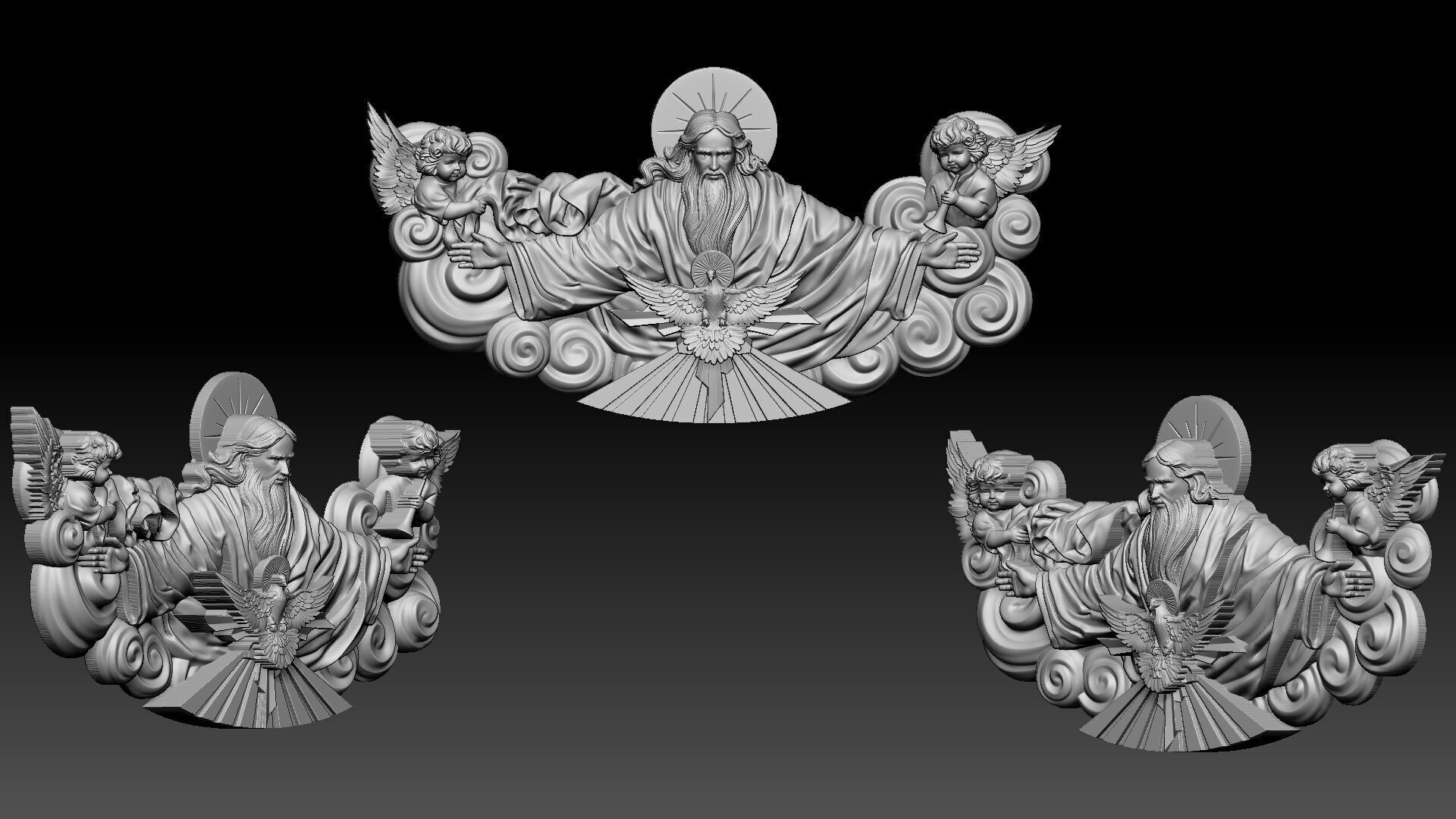 Trinity relief 3D print model_10