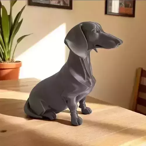 Minimalist Modern Dachshund Figure  Sculpture 3D print model