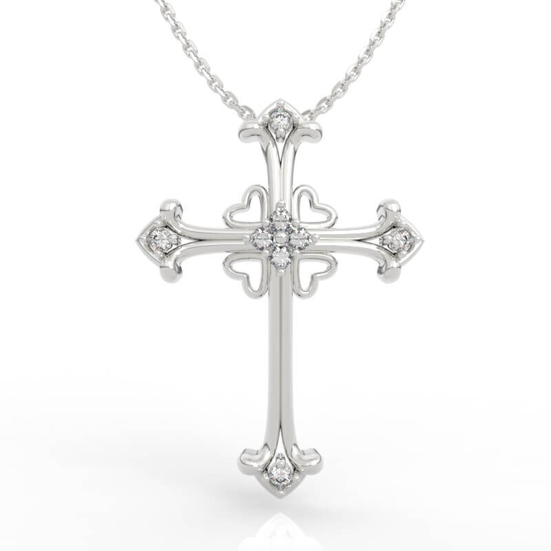 Gothic Cross Necklace 3D print model_1