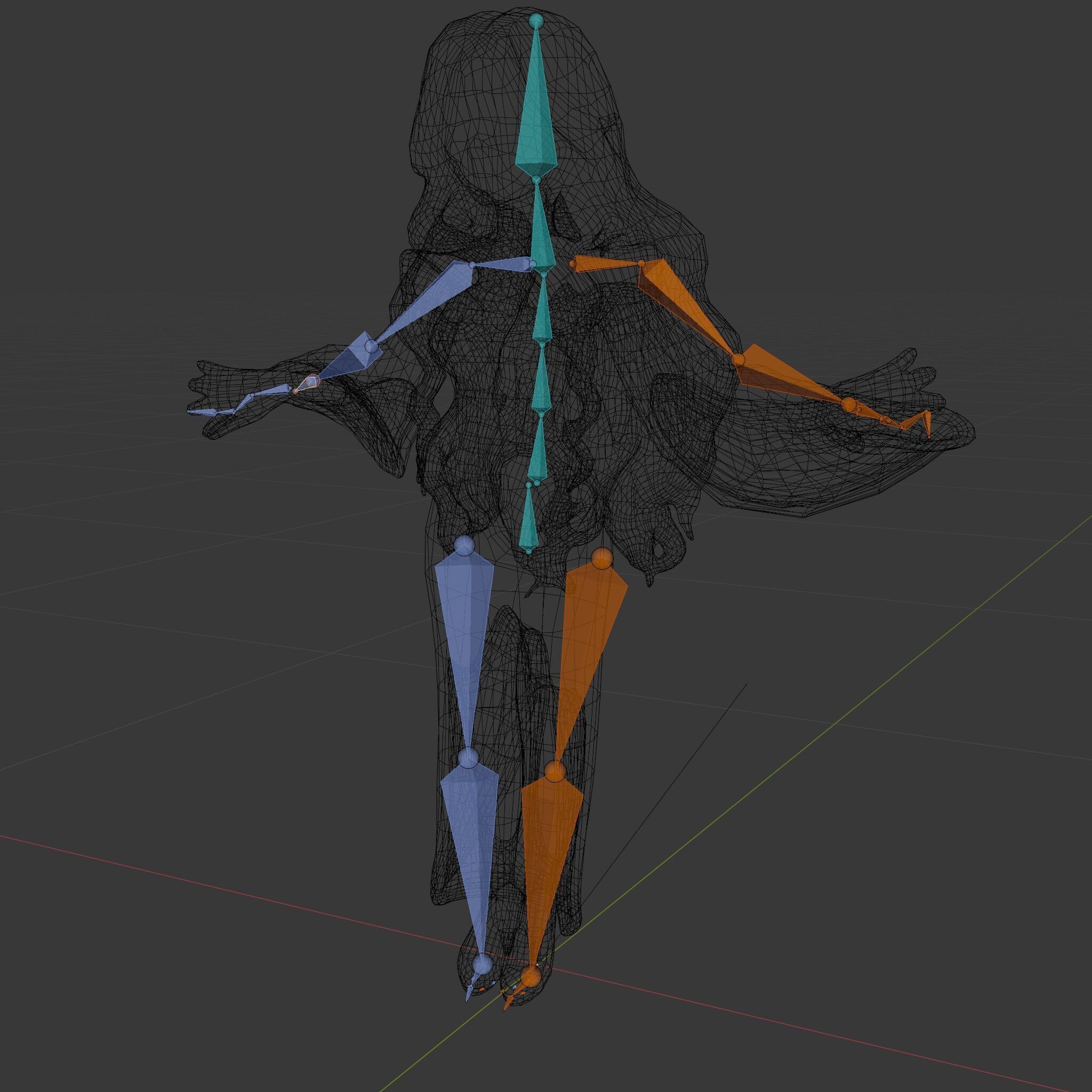 Elegant Sorceress Character Model Rigged and Animated Low-poly 3D model_7