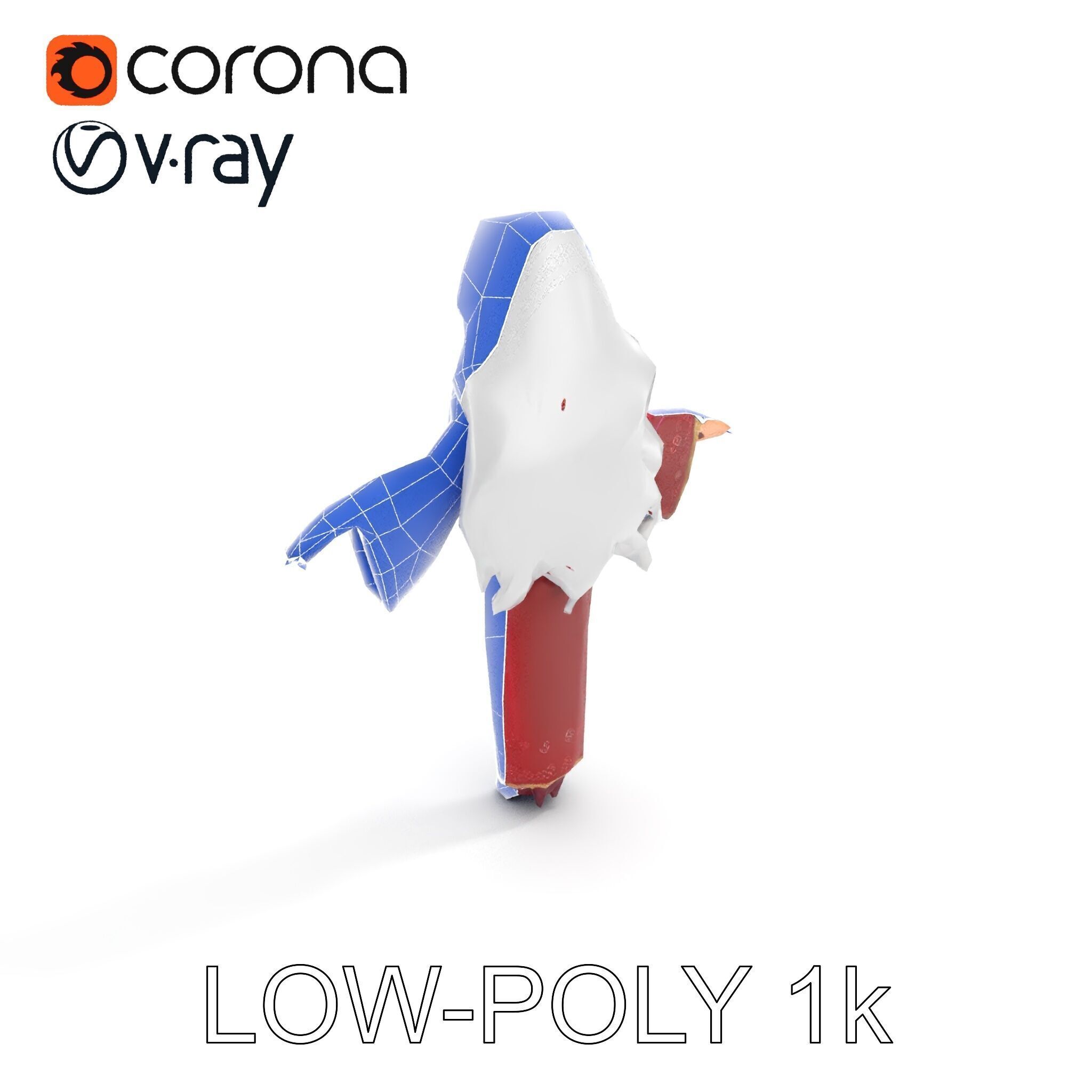 Elegant Sorceress Character Model Rigged and Animated Low-poly 3D model_21