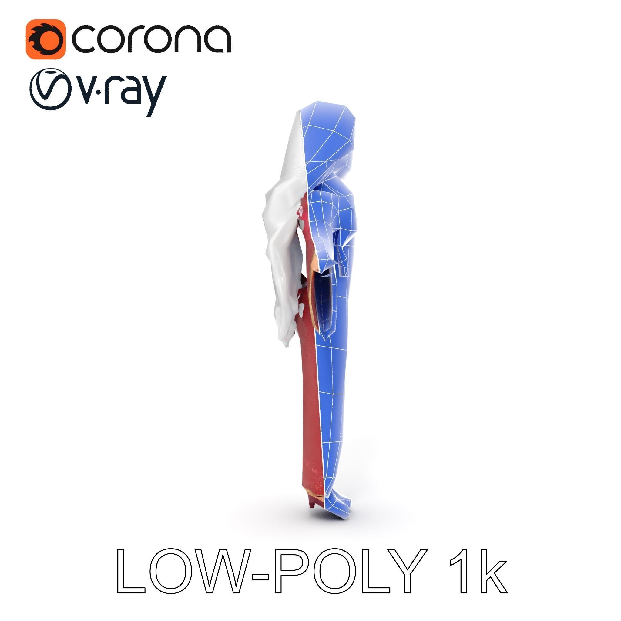 Elegant Sorceress Character Model Rigged and Animated Low-poly 3D model_26