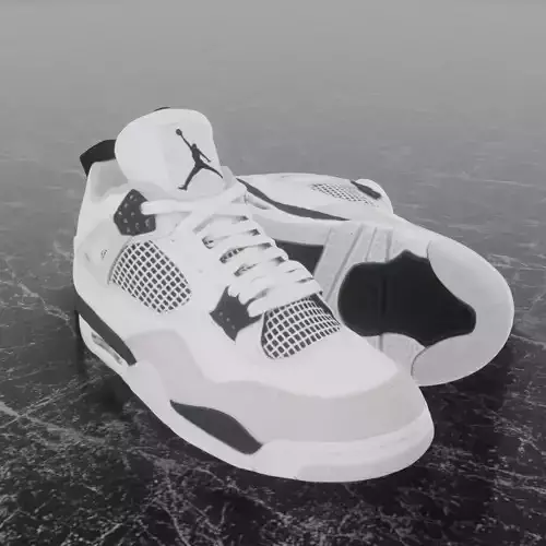 NIKE AIR JORDAN 4 MILITARY BLACK 3D SHOES