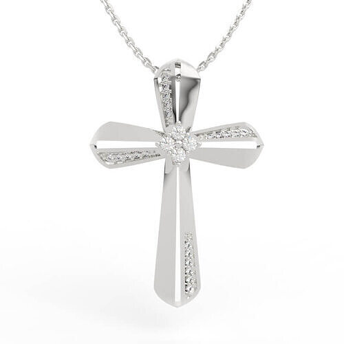 Modern Diamond Cross Pendant 3D print model
