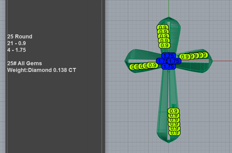 Modern Diamond Cross Pendant 3D print model_2